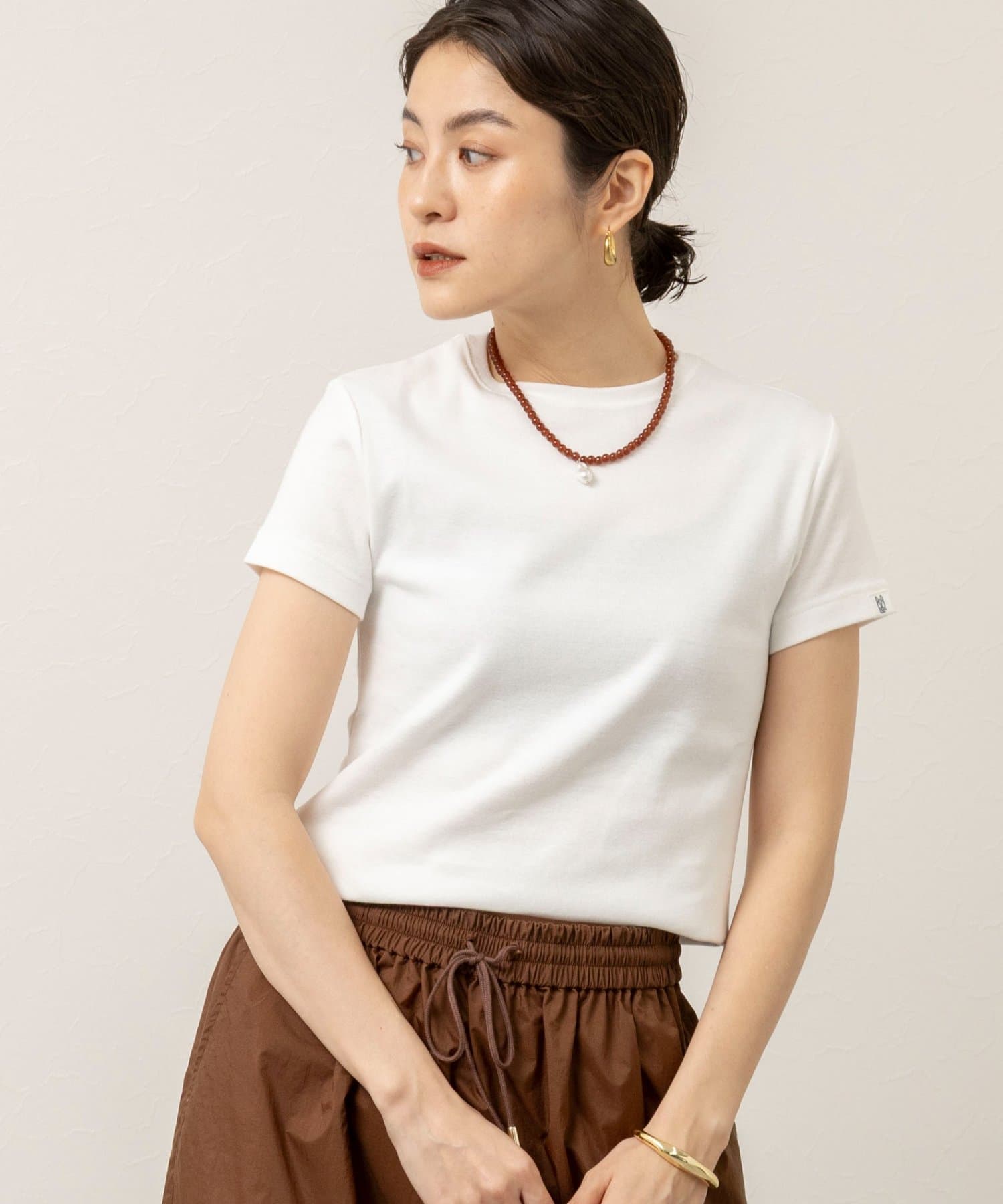 NOLLEY'S(ノーリーズ) 【MAQWEL/マクウェル】ウォッシャブルCOTTON RIB 半袖Tシャツ