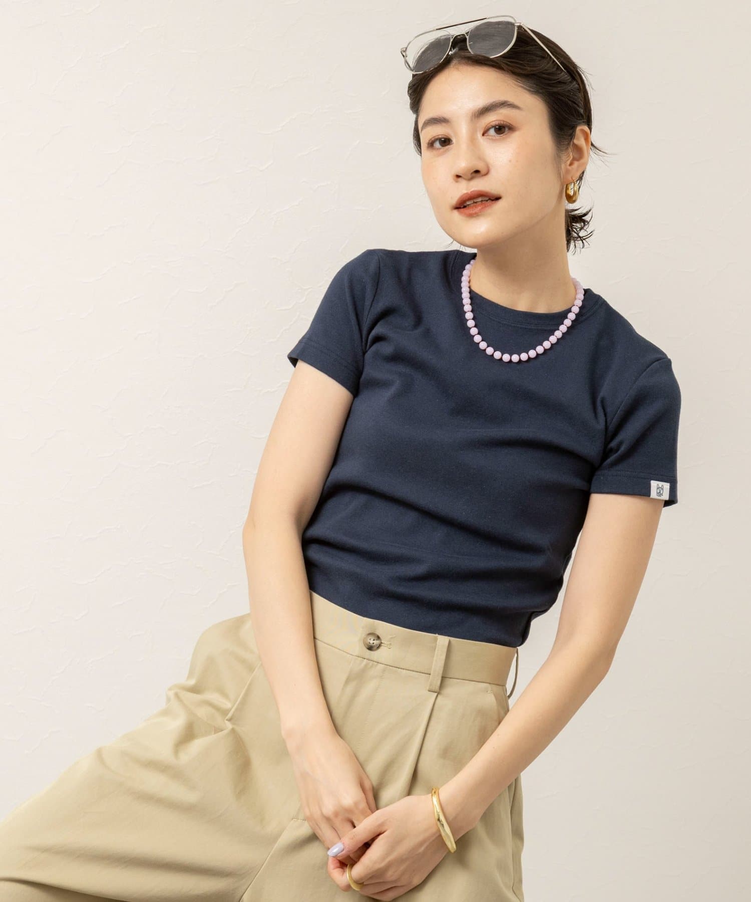 NOLLEY'S(ノーリーズ) 【MAQWEL/マクウェル】ウォッシャブルCOTTON RIB 半袖Tシャツ