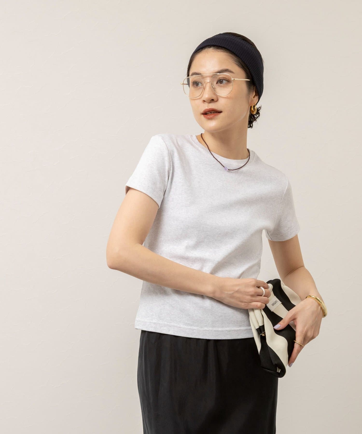 NOLLEY'S(ノーリーズ) 【MAQWEL/マクウェル】ウォッシャブルCOTTON RIB 半袖Tシャツ