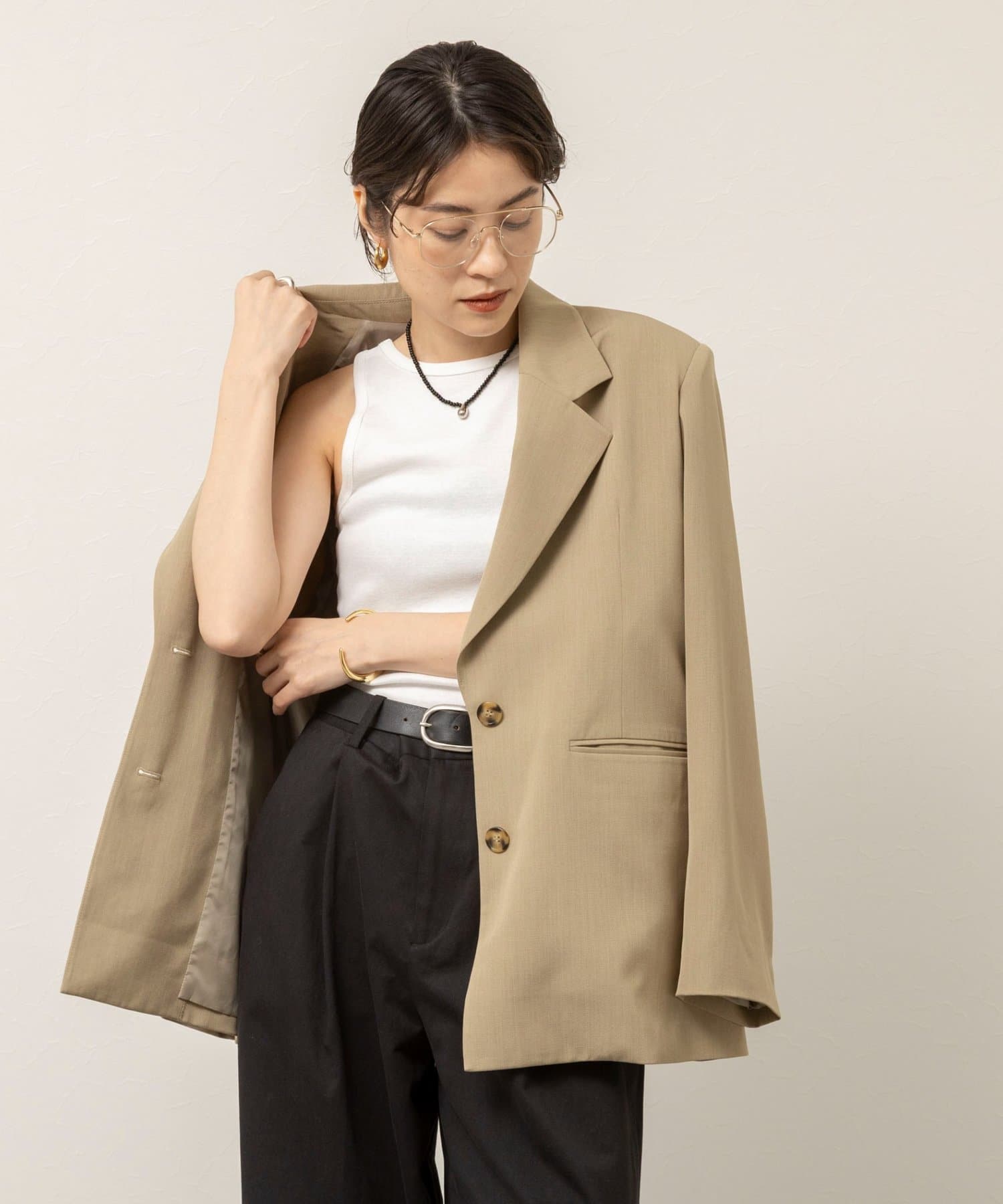 NOLLEY'S(ノーリーズ) 【MAQWEL/マクウェル】ウォッシャブルCOTTON RIB タンクトップ