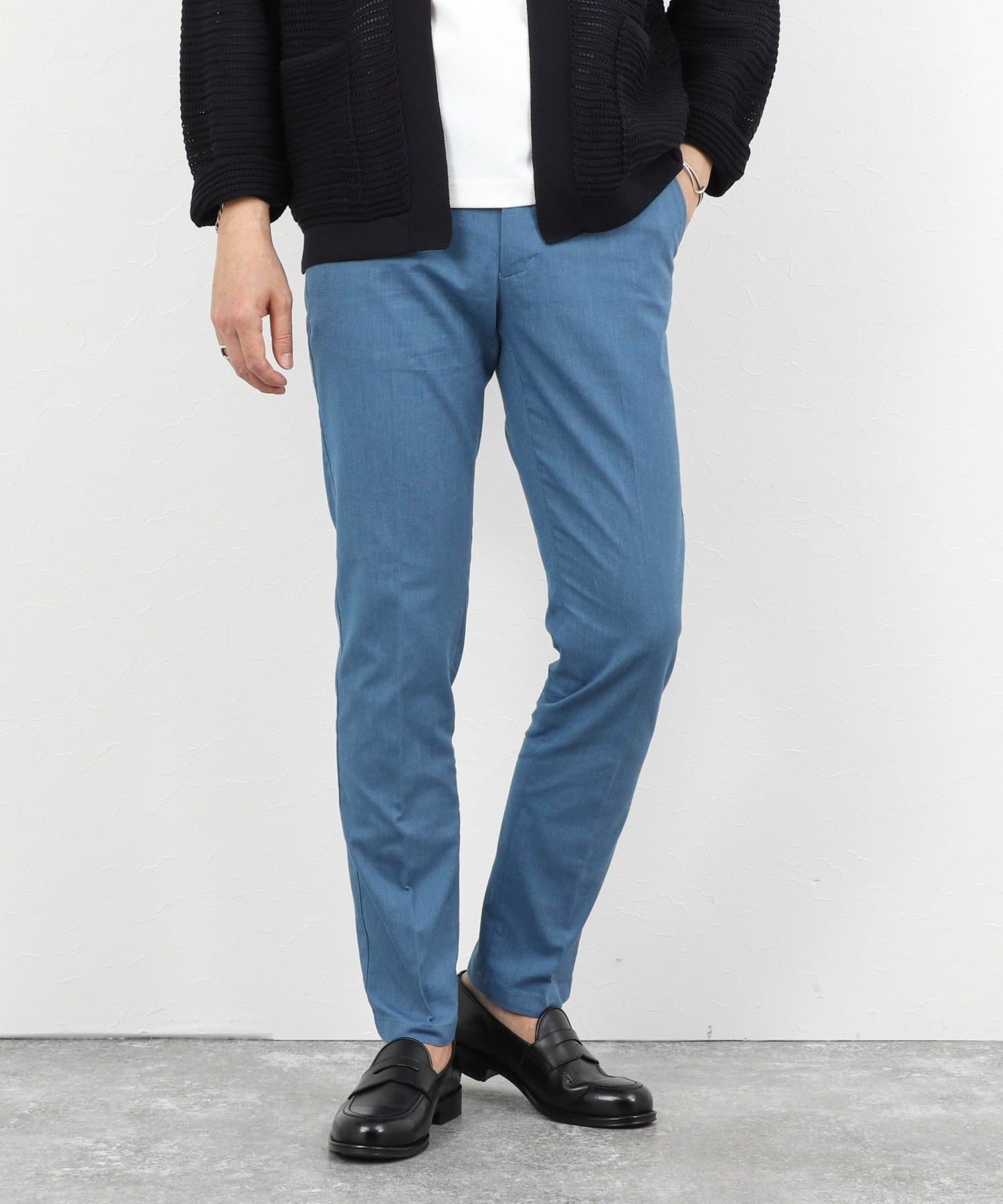 NOLLEY'S(ノーリーズ) 《ビジカジ対応》綿麻COOLMAX スリムフィットパンツ