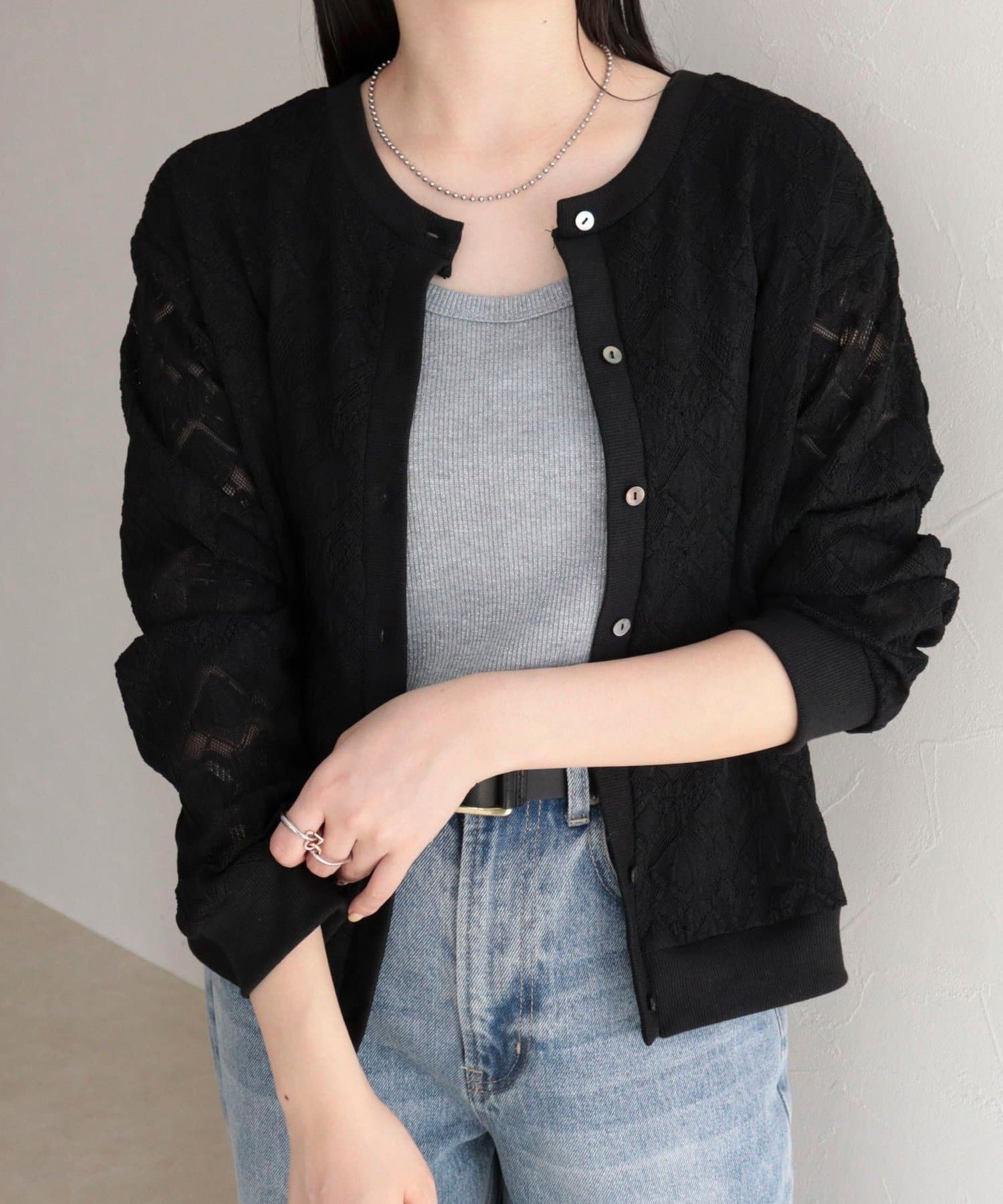 FREDY & GLOSTER(フレディ アンド グロスター) ストレッチレース2WAYプルオーバーカットソー