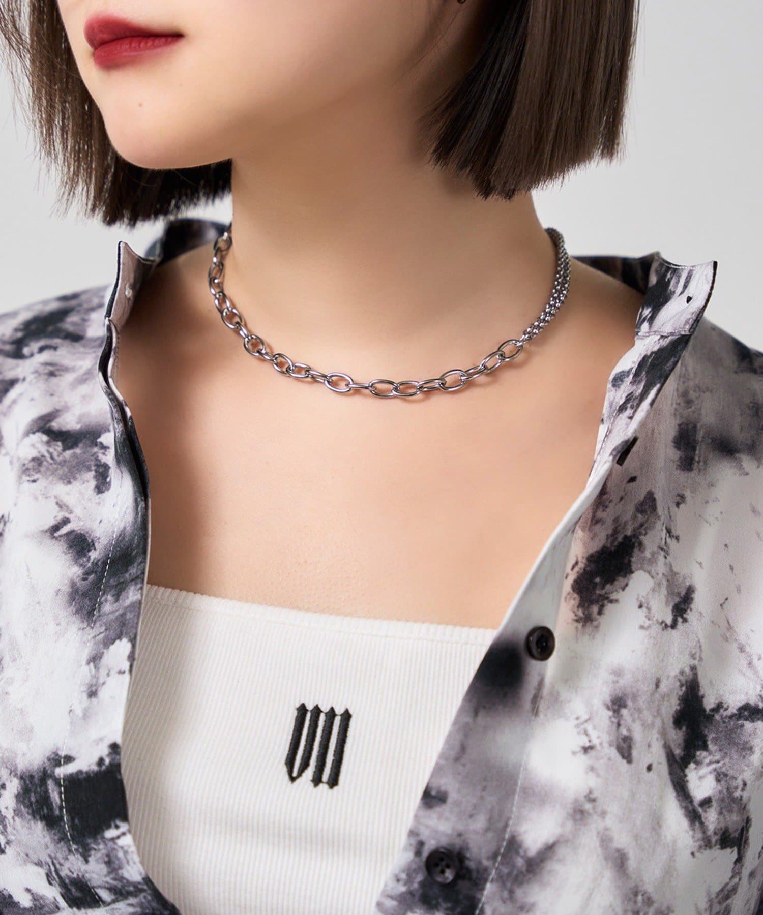 Remind me and forever(リマインドミーアンドフォーエバー) 【Mavie..7】アシメチェーンチョーカーネックレス