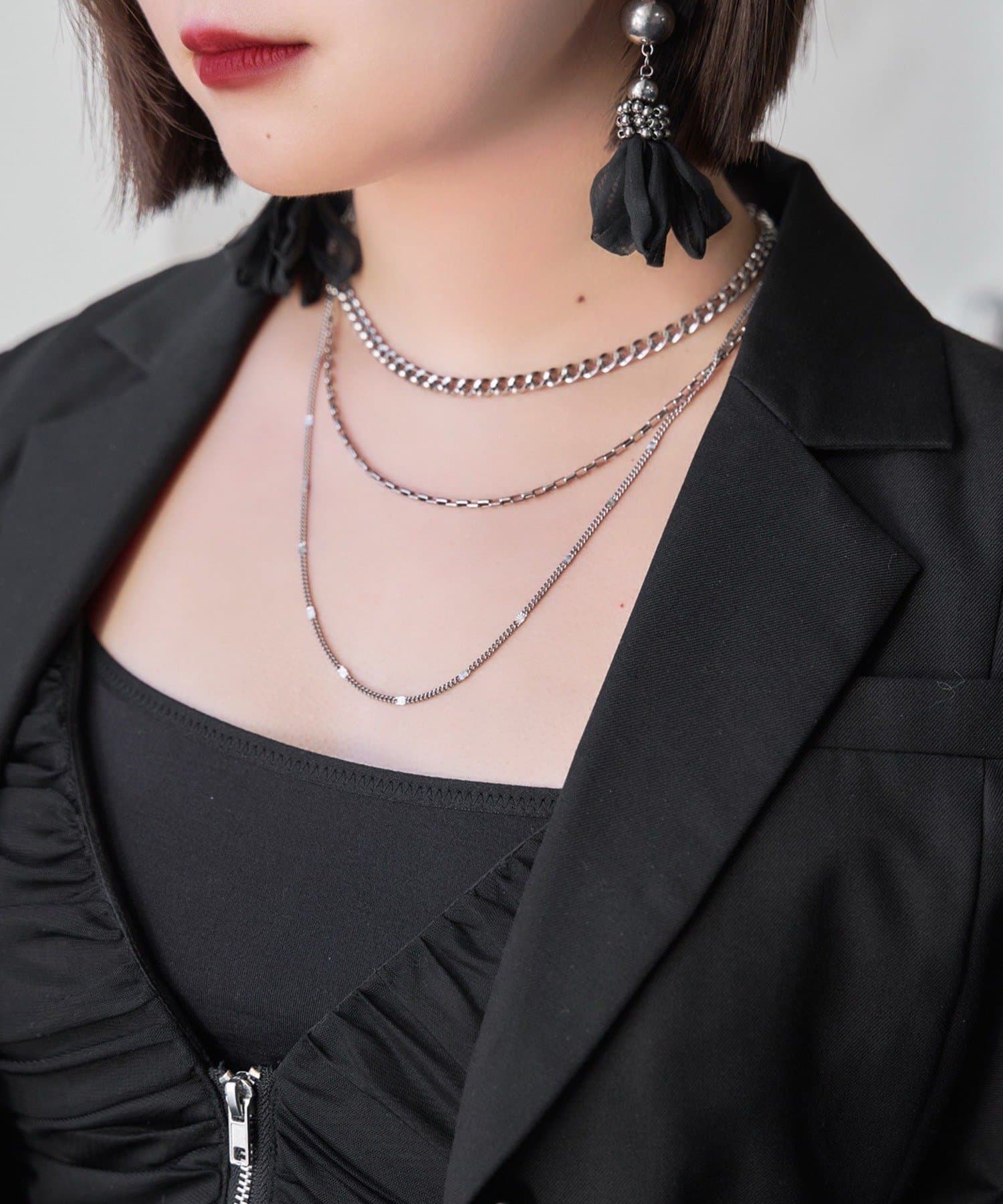 Remind me and forever(リマインドミーアンドフォーエバー) 【Mavie..7】デザインチェーン3連ネックレス