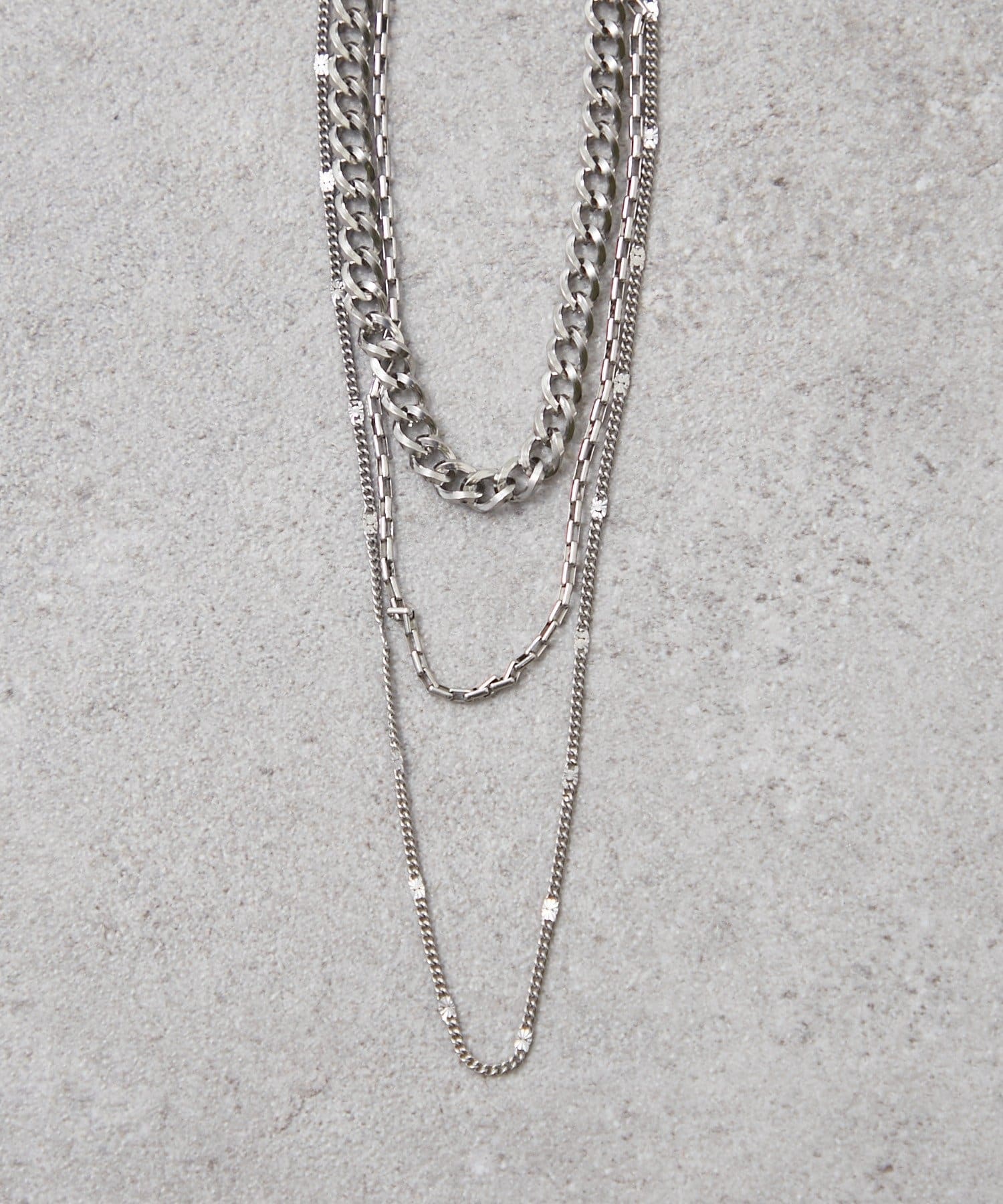 Remind me and forever(リマインドミーアンドフォーエバー) 【Mavie..7】デザインチェーン3連ネックレス