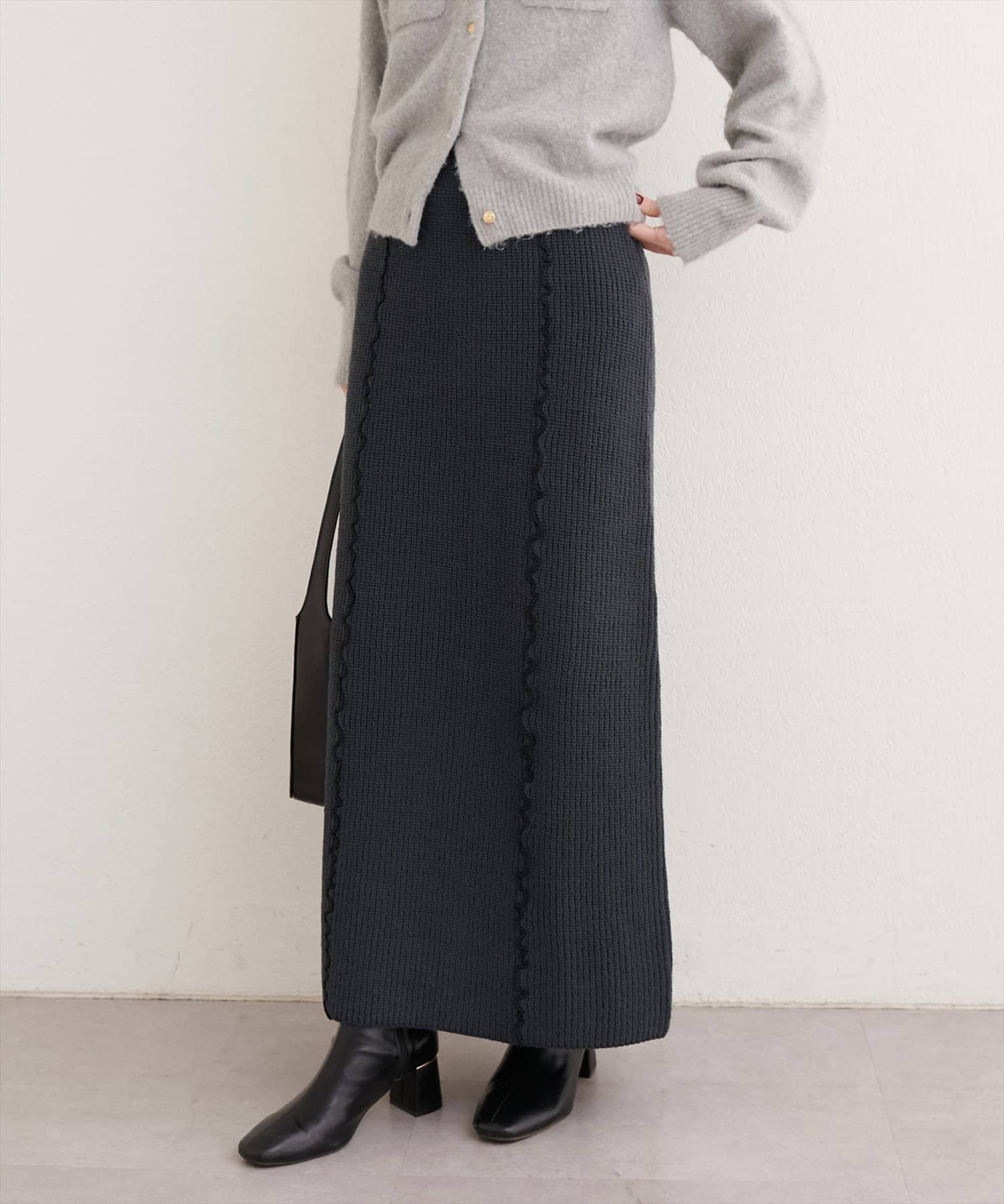 NICE CLAUP / OLIVE des OLIVE OUTLET(ナイスクラップ  / オリーブ デ オリーブ アウトレット) 【natural couture】メロー使いニットスカート