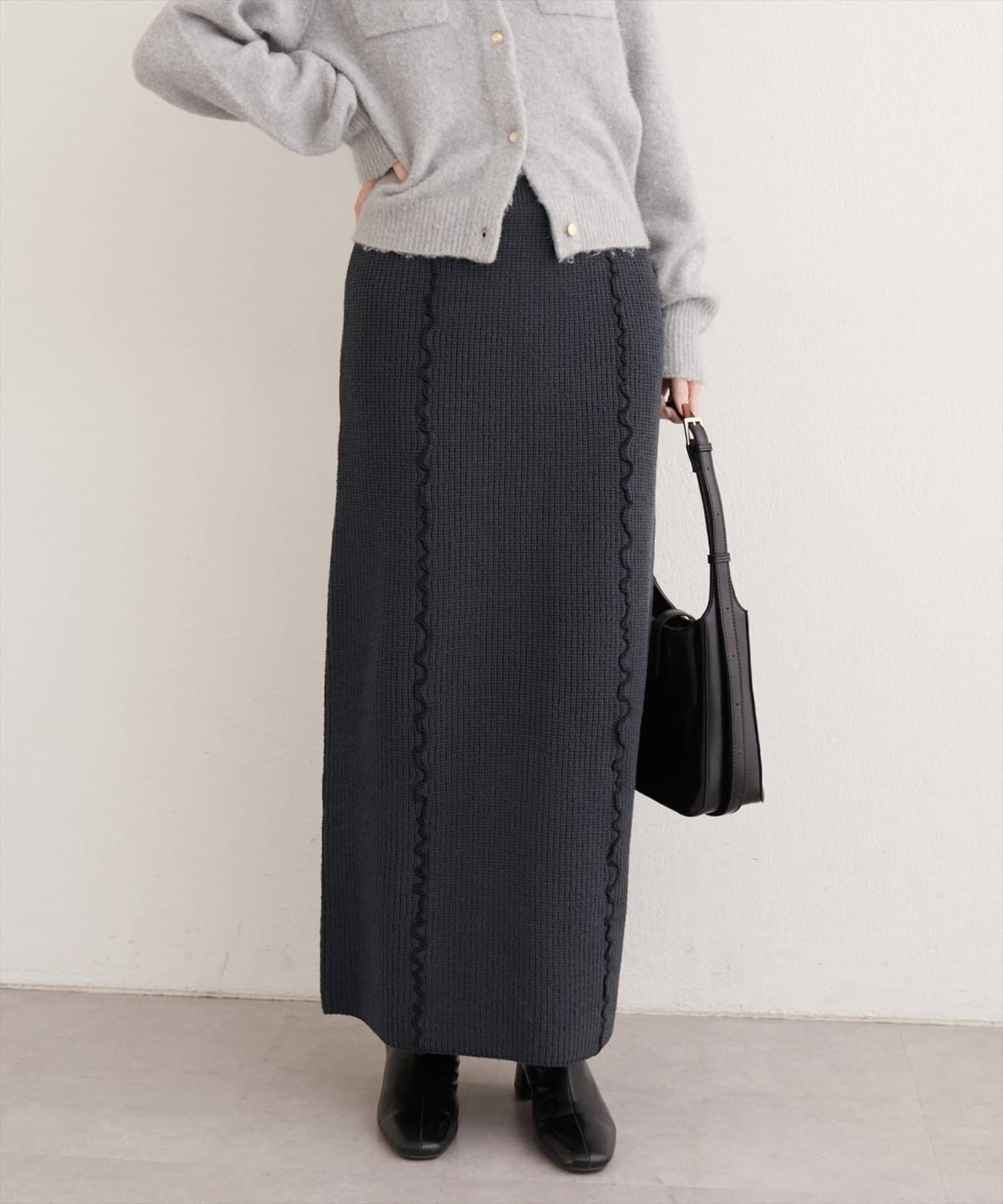 NICE CLAUP / OLIVE des OLIVE OUTLET(ナイスクラップ  / オリーブ デ オリーブ アウトレット) 【natural couture】メロー使いニットスカート