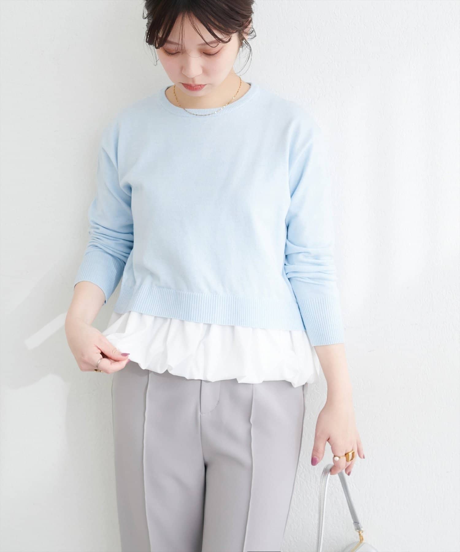 NICE CLAUP / OLIVE des OLIVE OUTLET(ナイスクラップ  / オリーブ デ オリーブ アウトレット) 【natural couture】バルーンドッキングニット