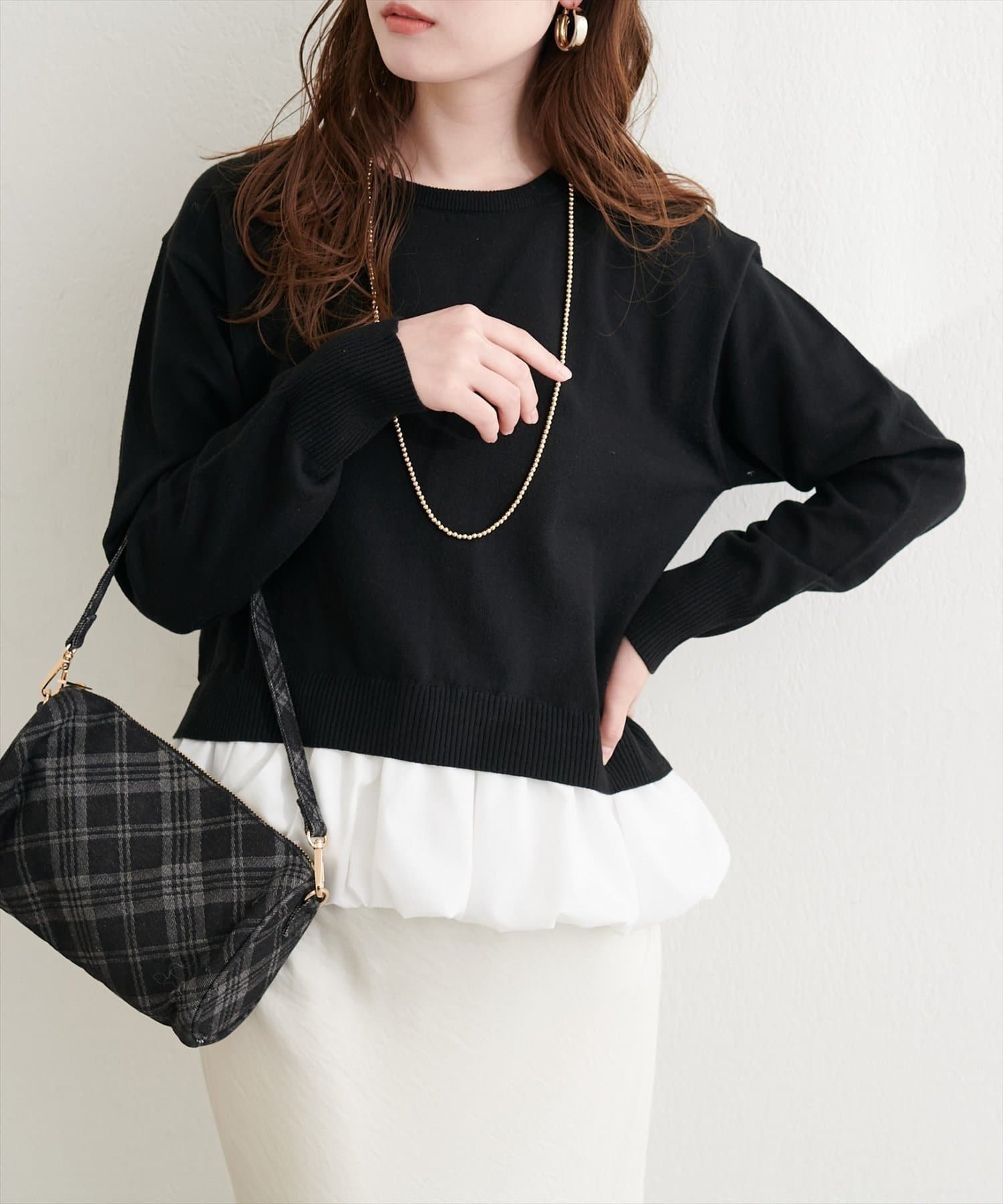 NICE CLAUP / OLIVE des OLIVE OUTLET(ナイスクラップ  / オリーブ デ オリーブ アウトレット) 【natural couture】バルーンドッキングニット