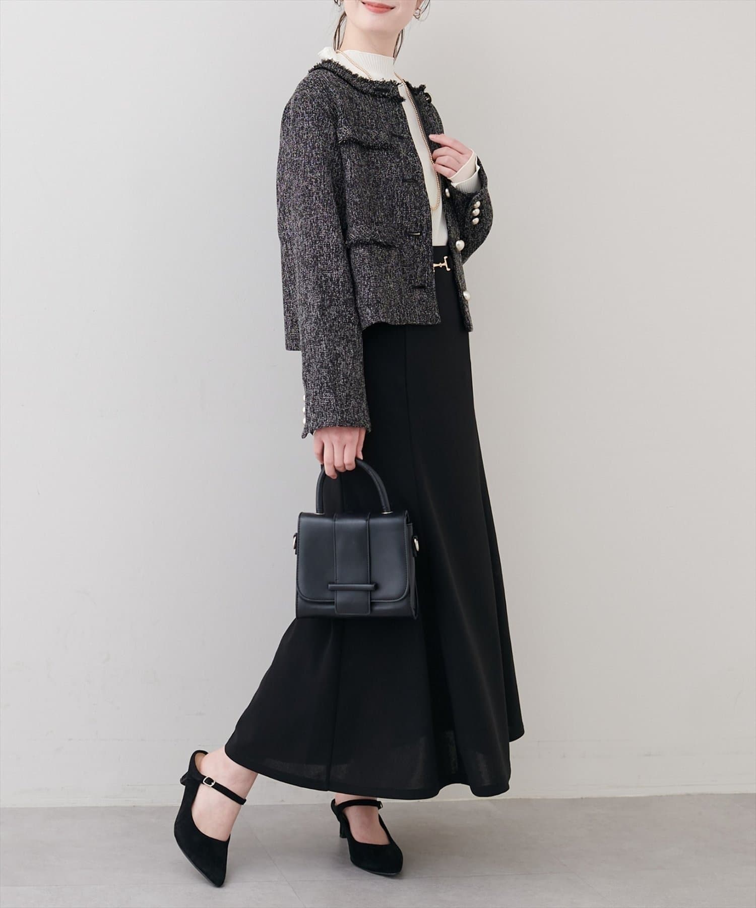 NICE CLAUP / OLIVE des OLIVE OUTLET(ナイスクラップ  / オリーブ デ オリーブ アウトレット) 【natural couture】ツイードゆったりジャケット