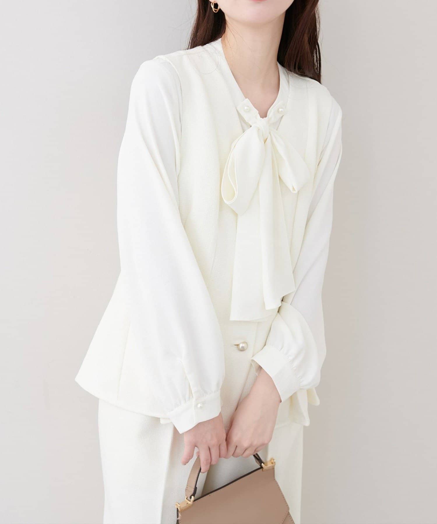 NICE CLAUP / OLIVE des OLIVE OUTLET(ナイスクラップ  / オリーブ デ オリーブ アウトレット) 【natural couture】金釦ペプラムベスト