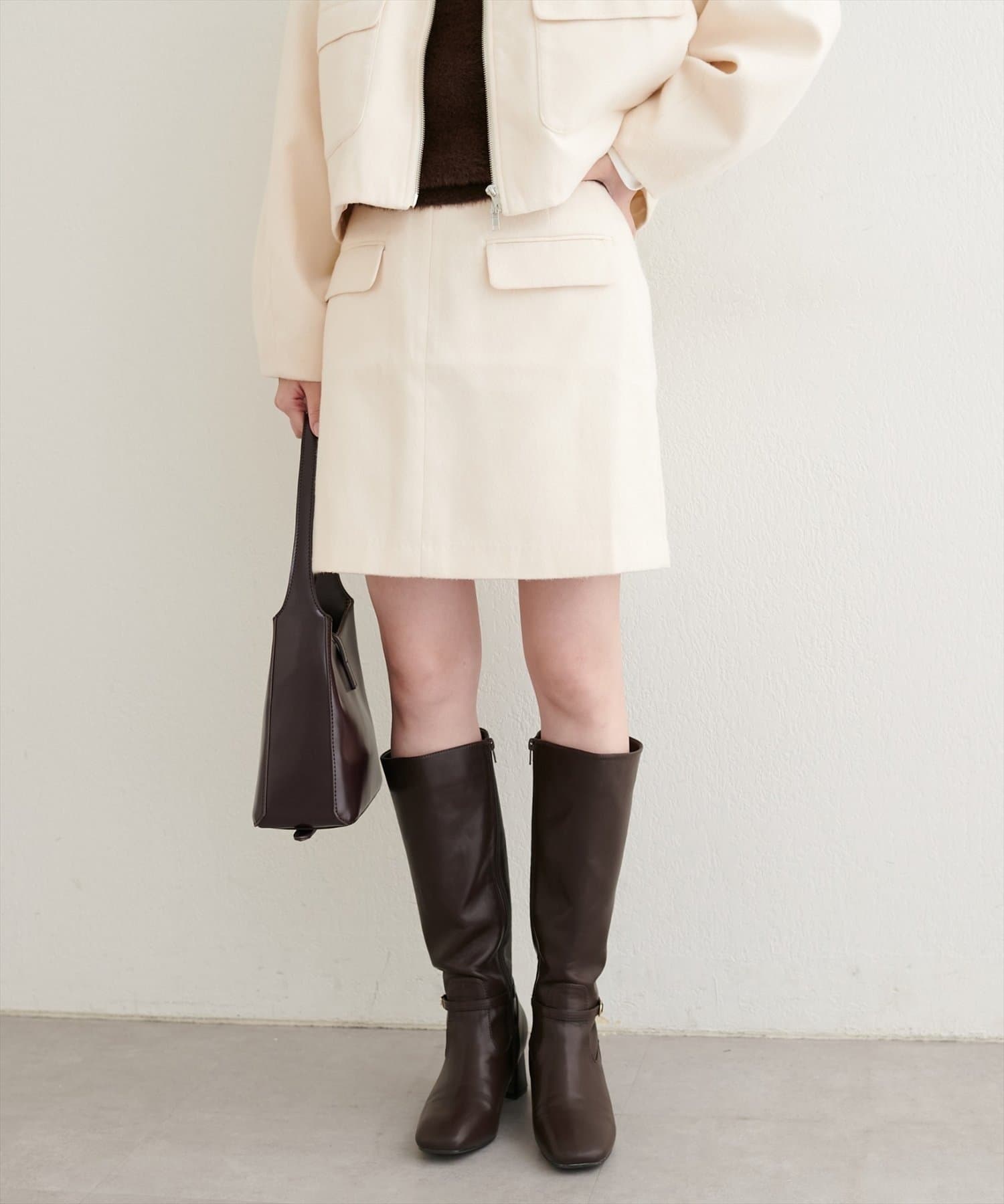 NICE CLAUP / OLIVE des OLIVE OUTLET(ナイスクラップ  / オリーブ デ オリーブ アウトレット) 【natural couture】ポケット付き台形スカート