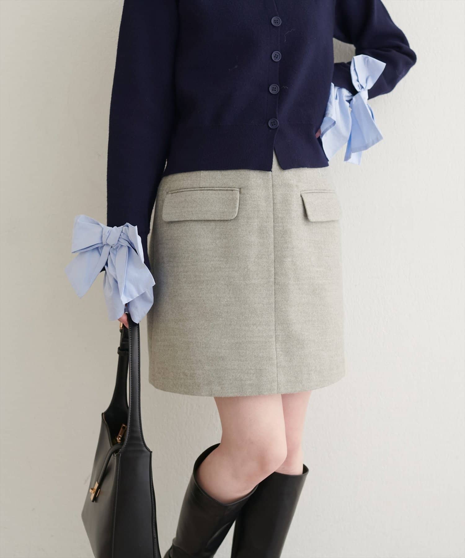 NICE CLAUP / OLIVE des OLIVE OUTLET(ナイスクラップ  / オリーブ デ オリーブ アウトレット) 【natural couture】ポケット付き台形スカート