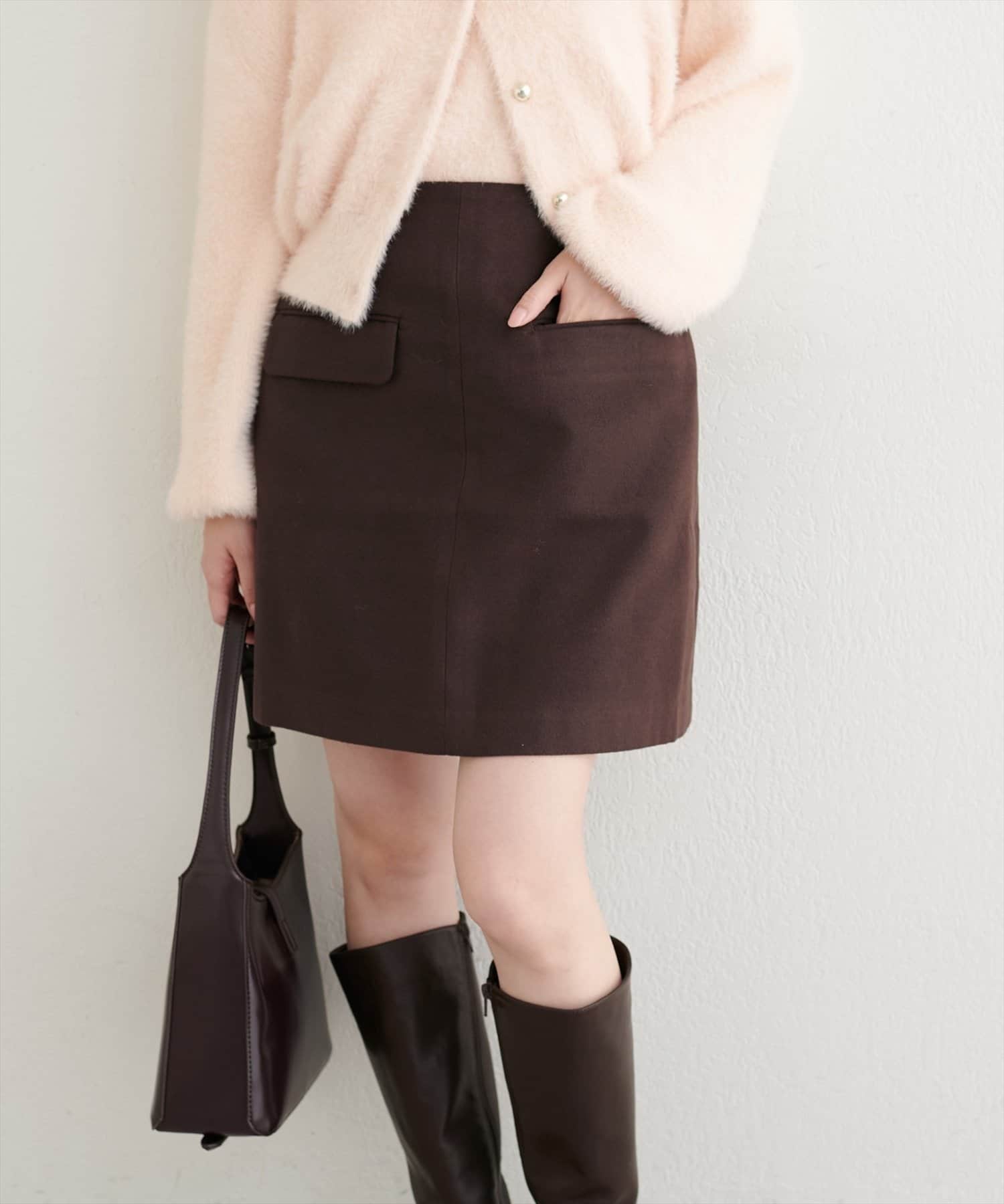 NICE CLAUP / OLIVE des OLIVE OUTLET(ナイスクラップ  / オリーブ デ オリーブ アウトレット) 【natural couture】ポケット付き台形スカート