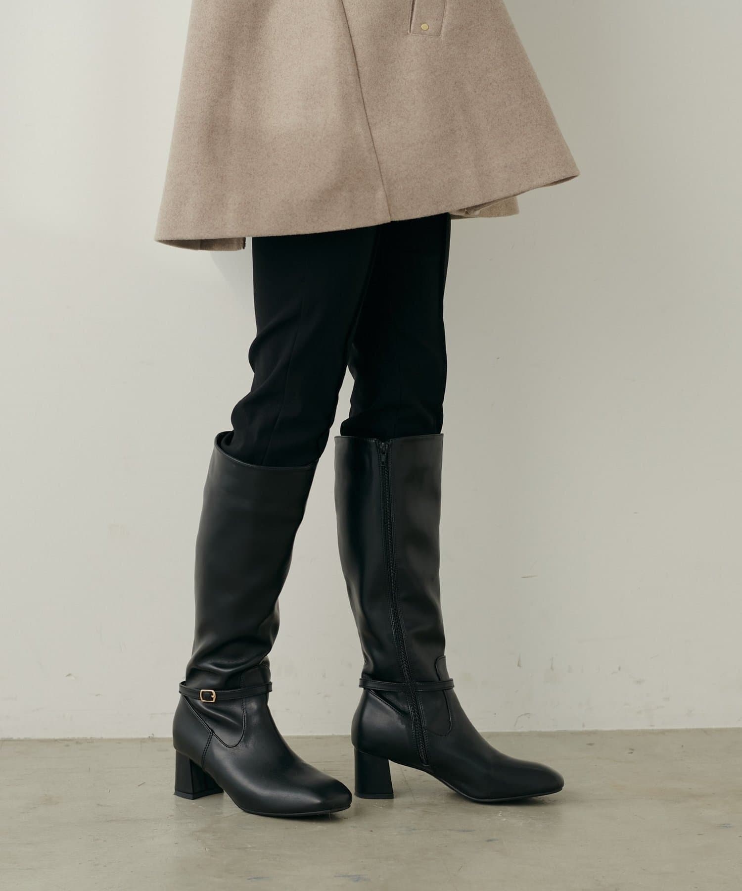 NICE CLAUP / OLIVE des OLIVE OUTLET(ナイスクラップ  / オリーブ デ オリーブ アウトレット) 【natural couture】ベルトデザインロングブーツ
