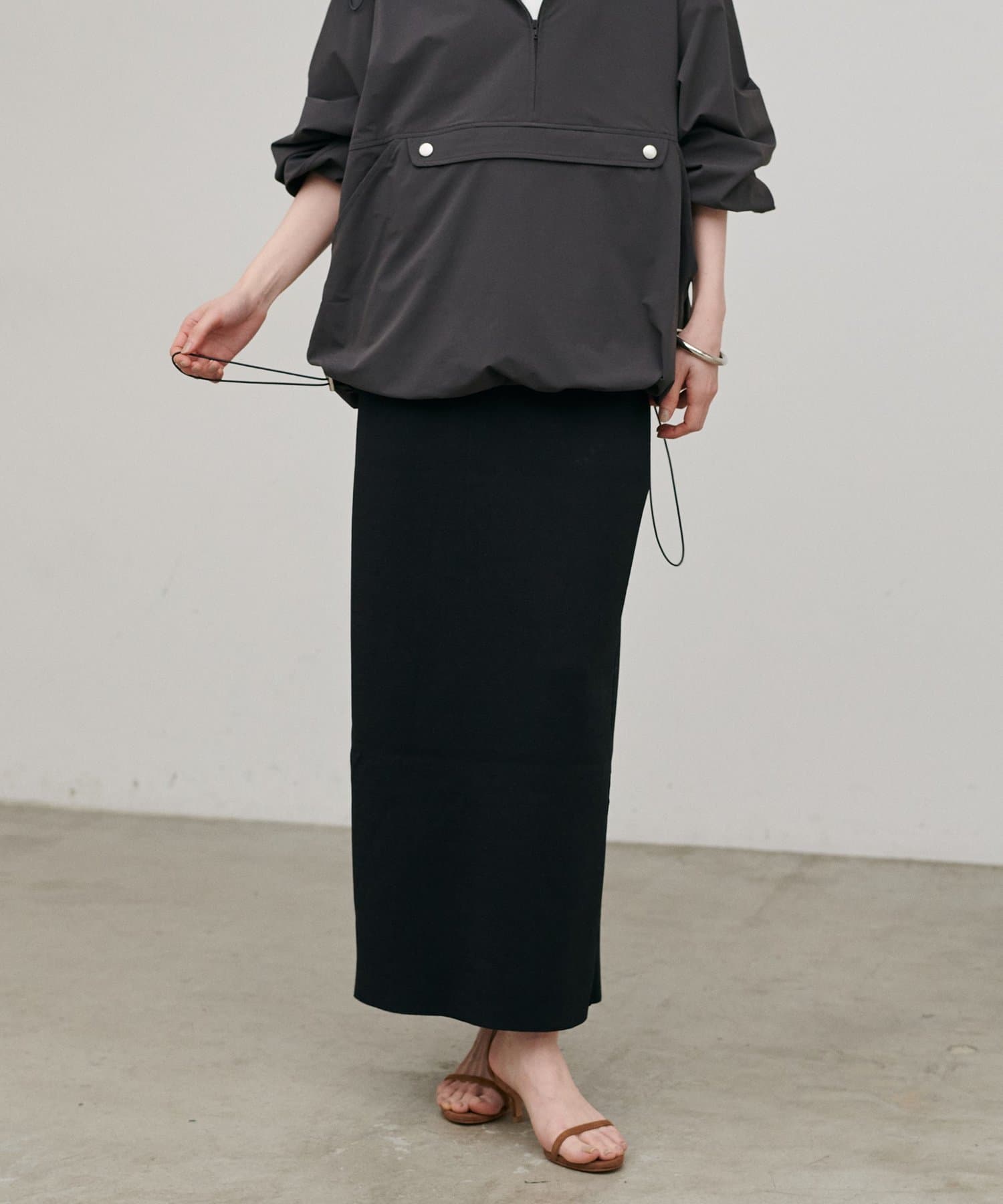 LARUTA(ラルータ) UV接触冷感シンプルIラインニットスカート