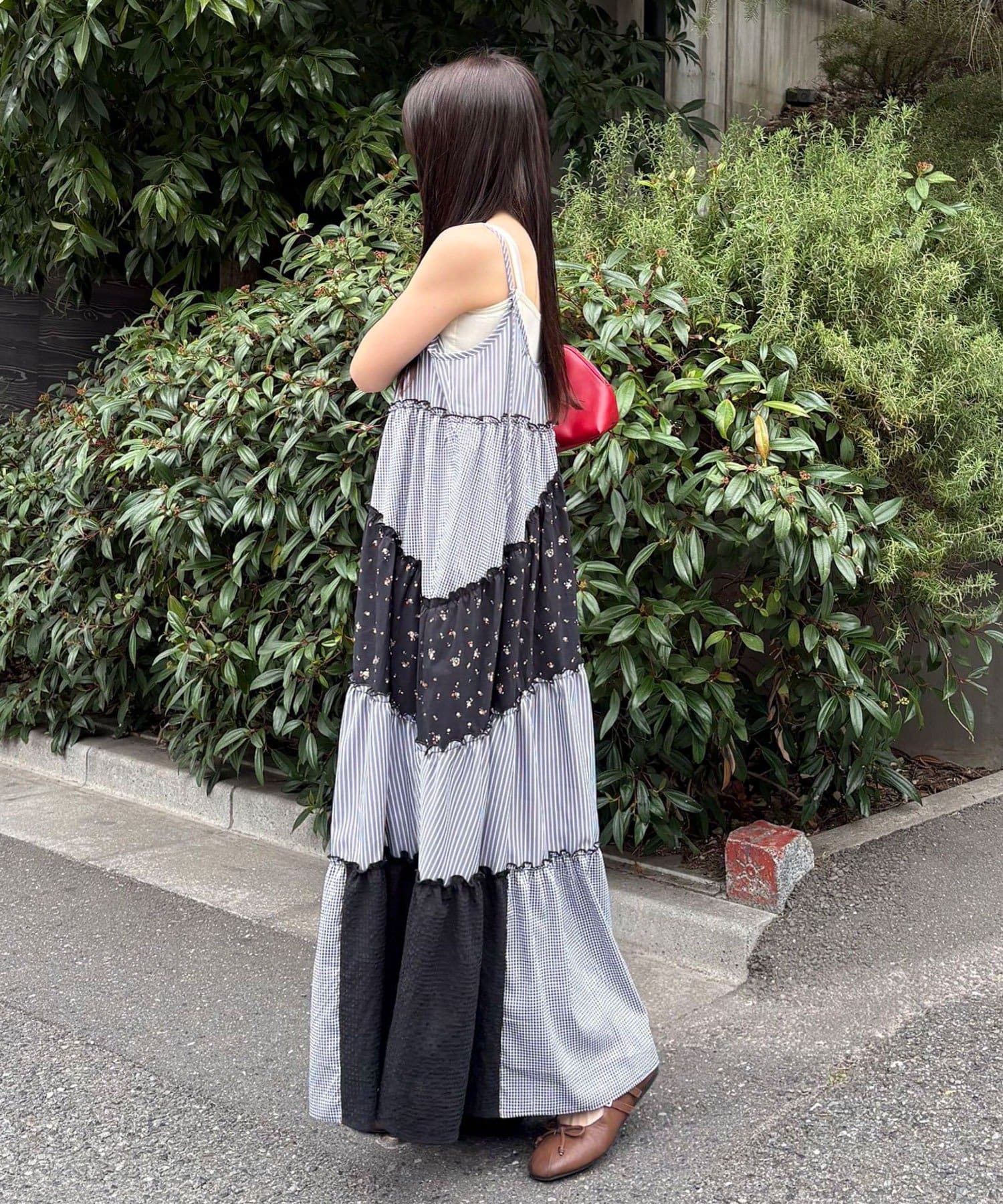 CIAOPANIC(チャオパニック) アソート柄パッチワークロングキャミワンピース