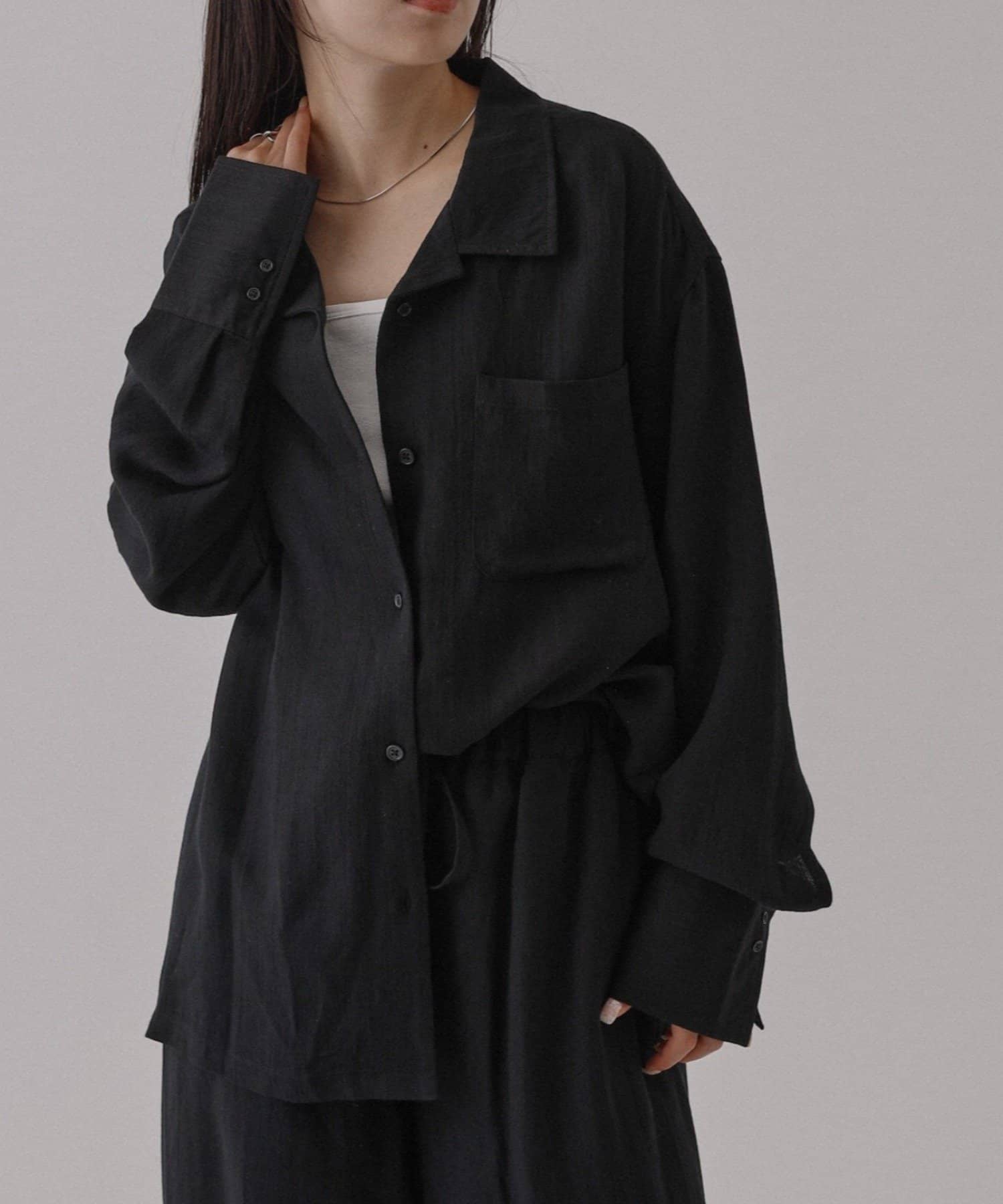 COLONY 2139(コロニー トゥーワンスリーナイン) 【接触冷感/セットアップ対応】リネンライクオープンカラーシャツ