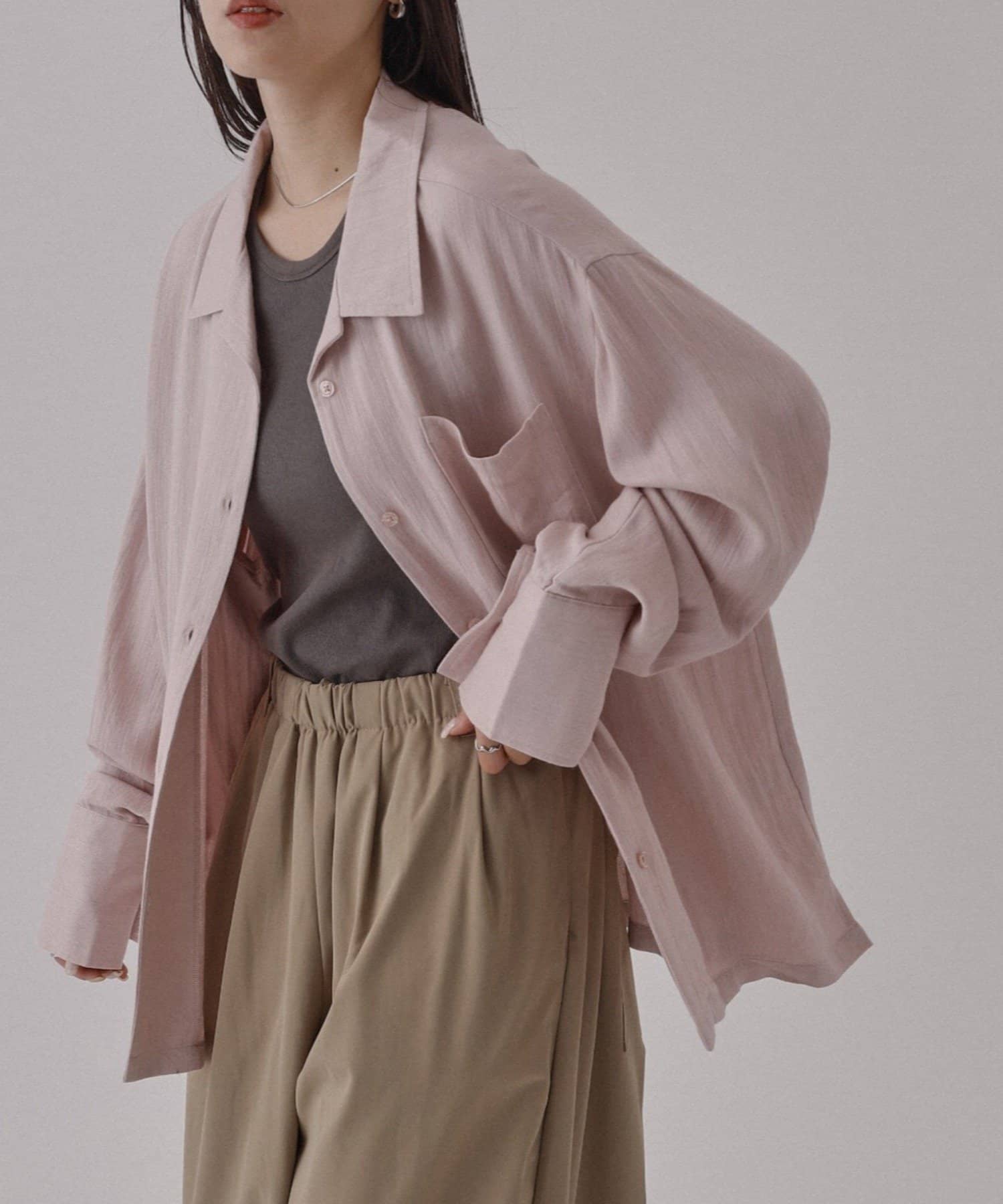 COLONY 2139(コロニー トゥーワンスリーナイン) 【接触冷感/セットアップ対応】リネンライクオープンカラーシャツ