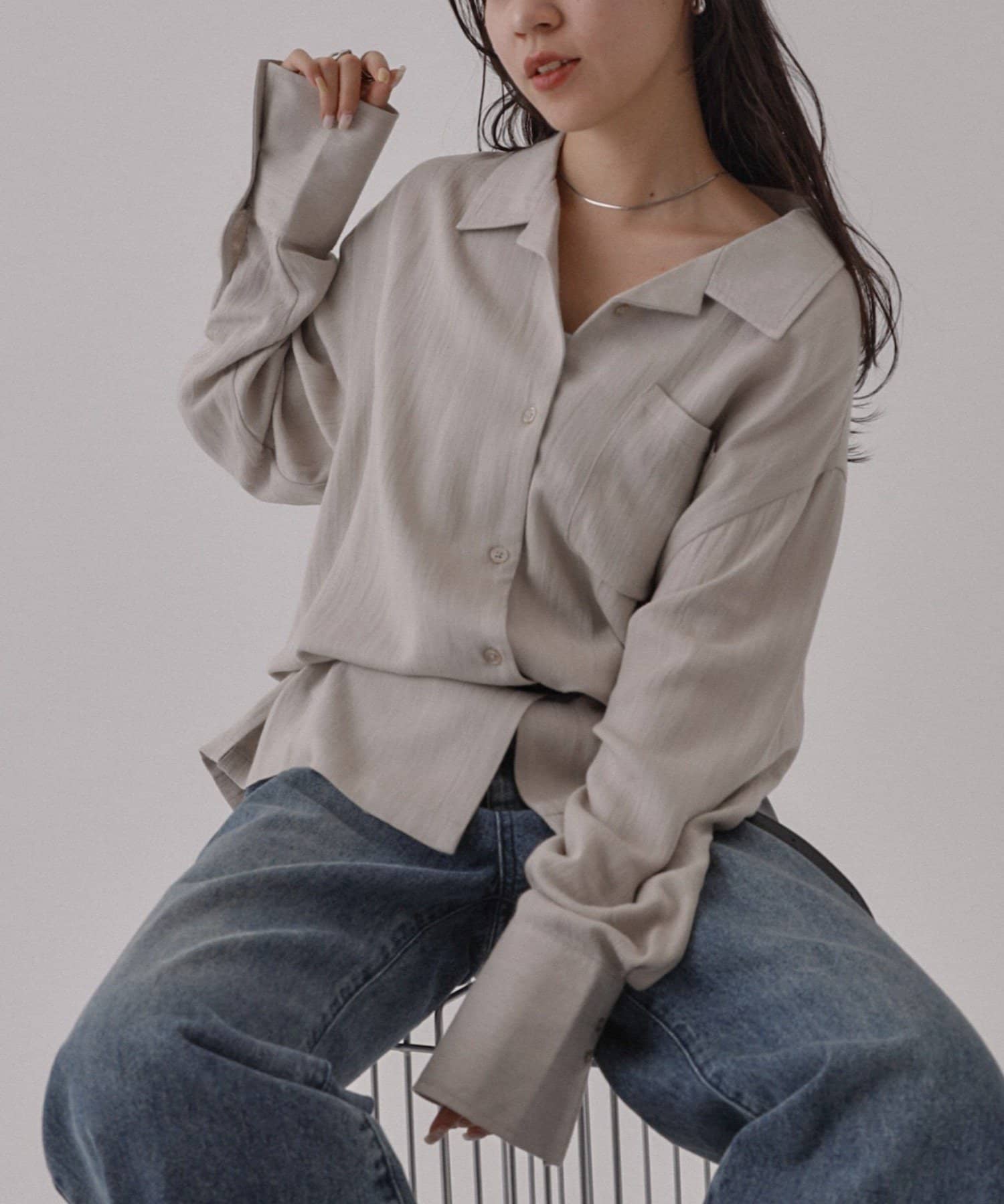 COLONY 2139(コロニー トゥーワンスリーナイン) 【接触冷感/セットアップ対応】リネンライクオープンカラーシャツ