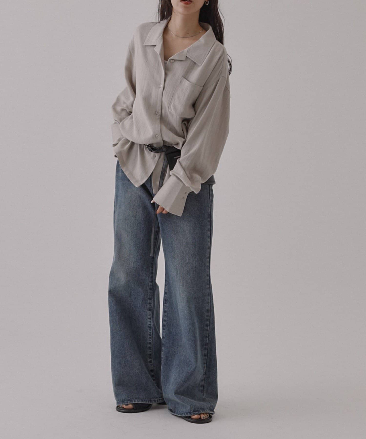 COLONY 2139(コロニー トゥーワンスリーナイン) 【接触冷感/セットアップ対応】リネンライクオープンカラーシャツ