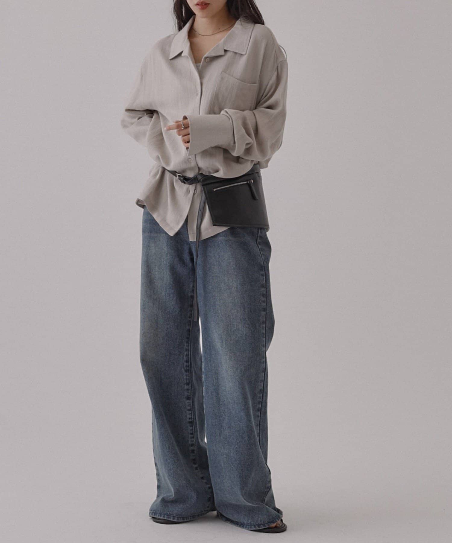 COLONY 2139(コロニー トゥーワンスリーナイン) 【接触冷感/セットアップ対応】リネンライクオープンカラーシャツ