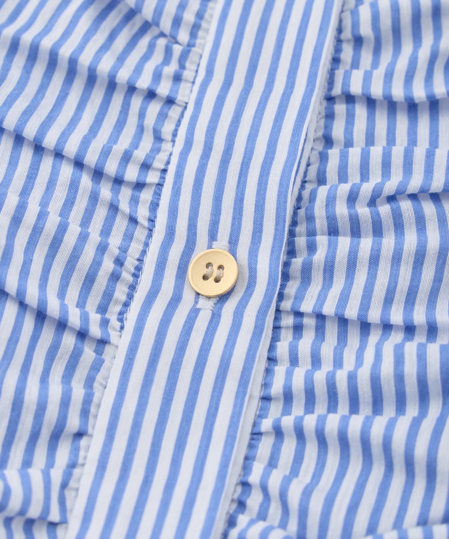 La boutique BonBon(ラブティックボンボン) アームギャザーストライプノースリシャツ