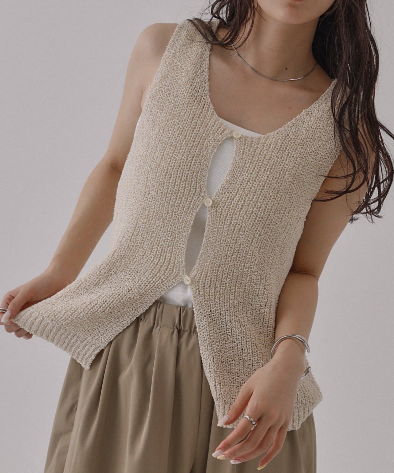 COLONY 2139(コロニー トゥーワンスリーナイン) 2WAYノースリニットベスト