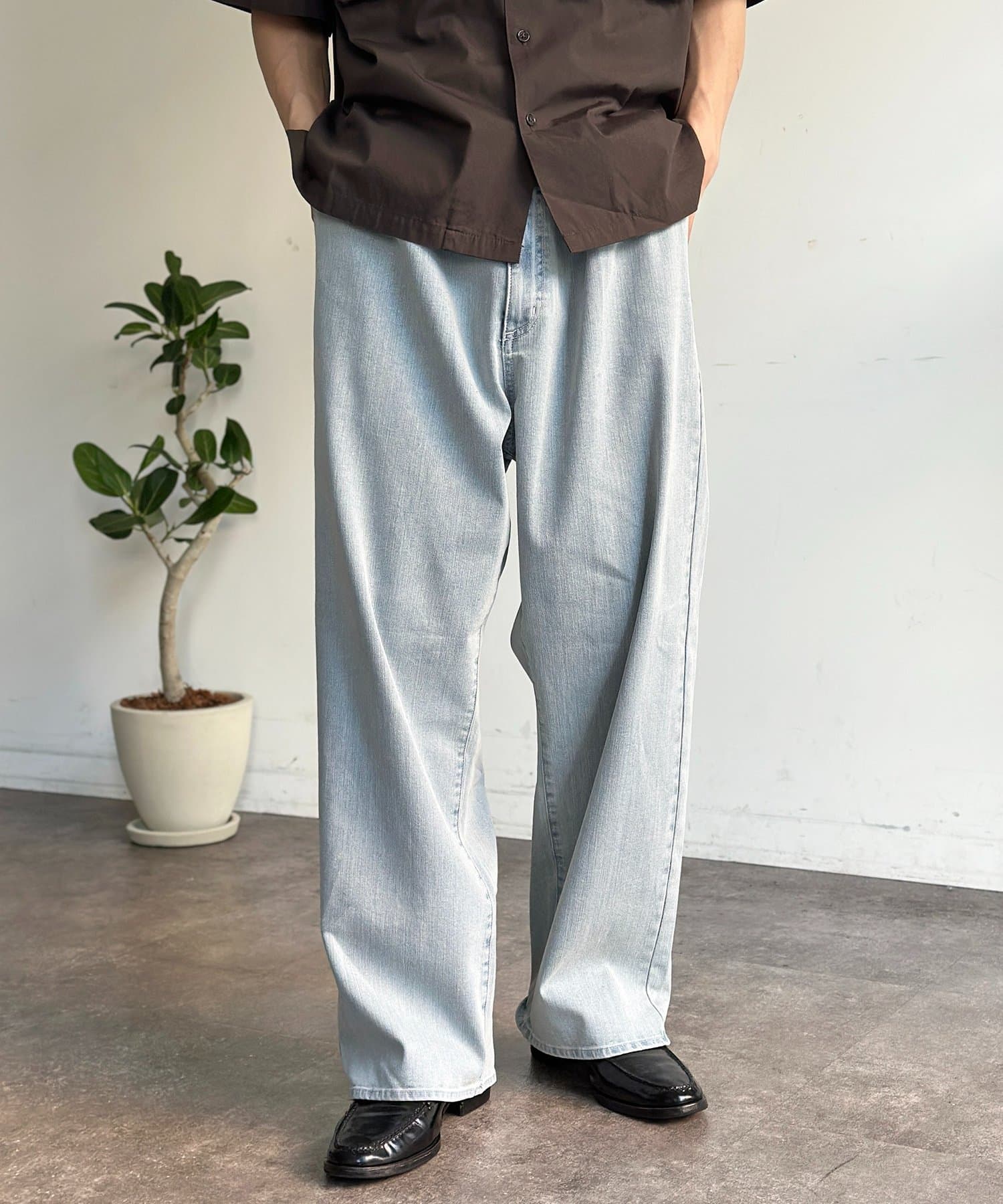 CPCM(シーピーシーエム) 【COOLMAX®】タックワイドデニム