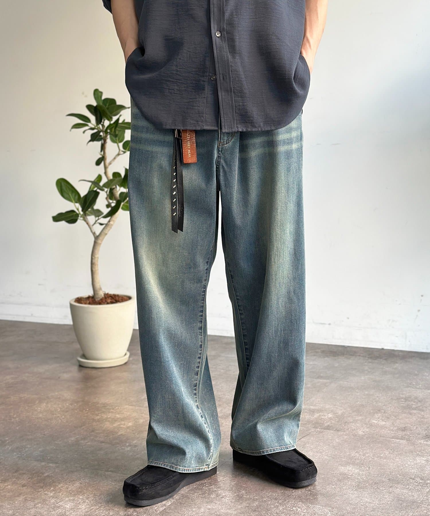 CPCM(シーピーシーエム) 【COOLMAX®】タックワイドデニム