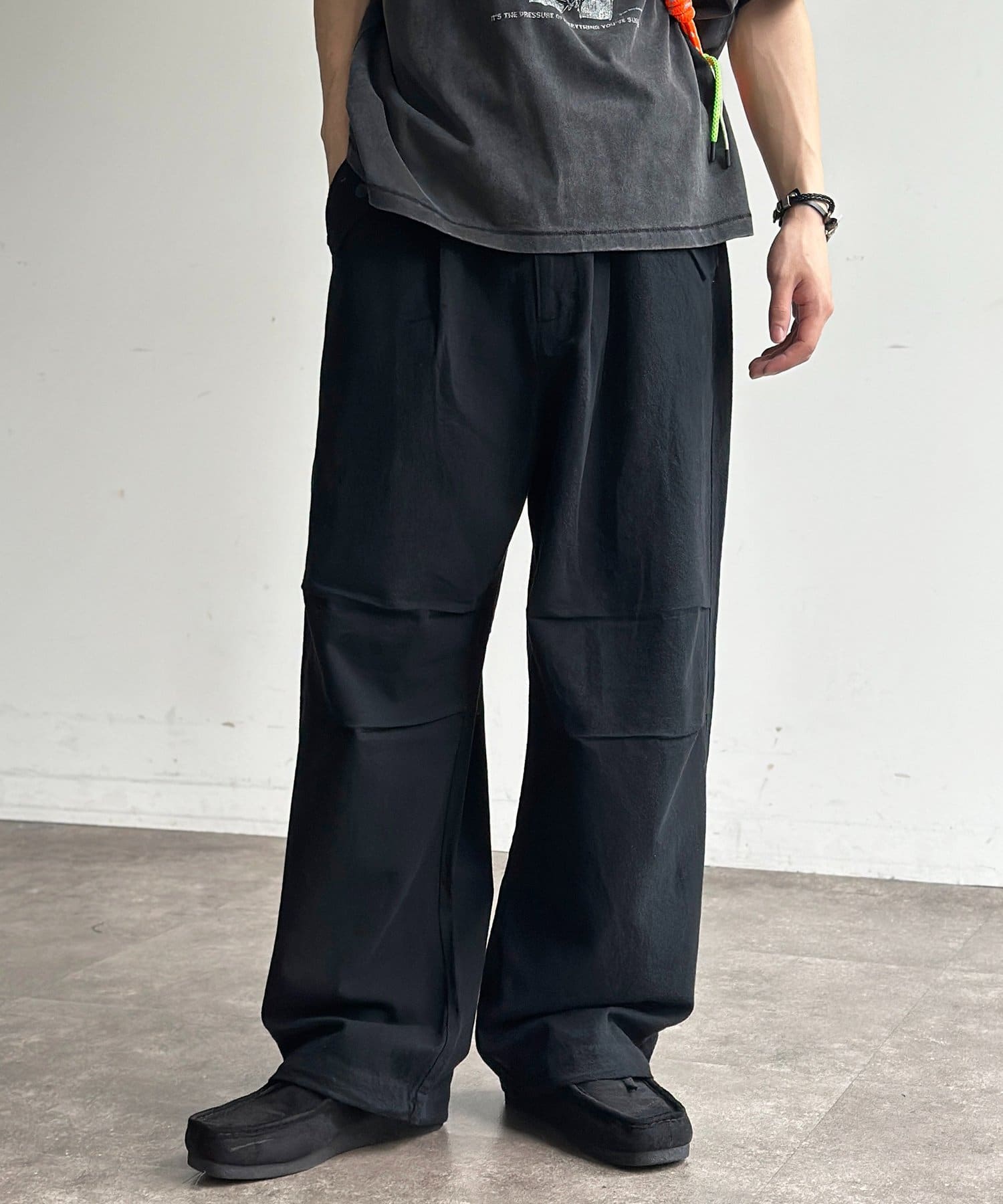 CPCM(シーピーシーエム) 綿麻ニータックパンツ