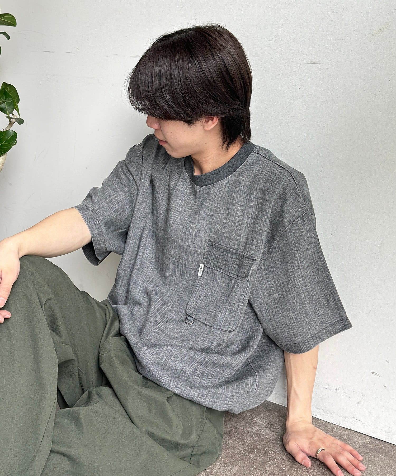 CPCM(シーピーシーエム) ピグメントリネン半袖Tブラウス