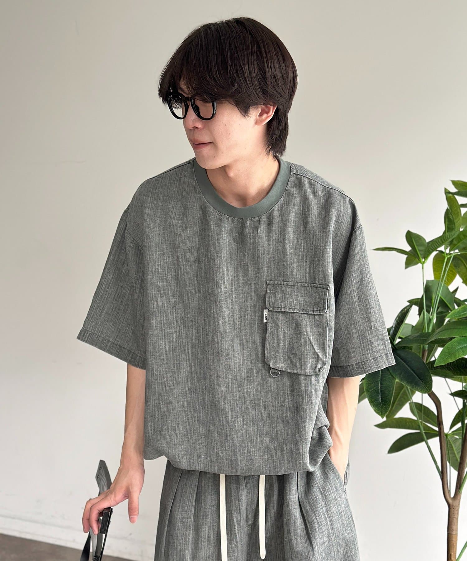 CPCM(シーピーシーエム) ピグメントリネン半袖Tブラウス