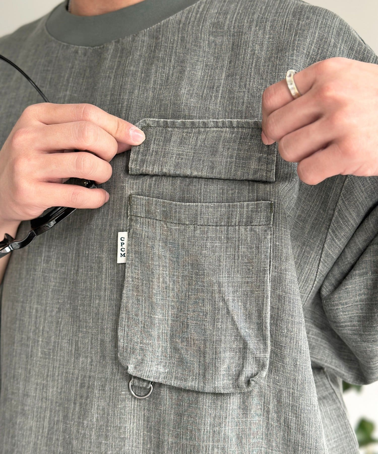 CPCM(シーピーシーエム) ピグメントリネン半袖Tブラウス