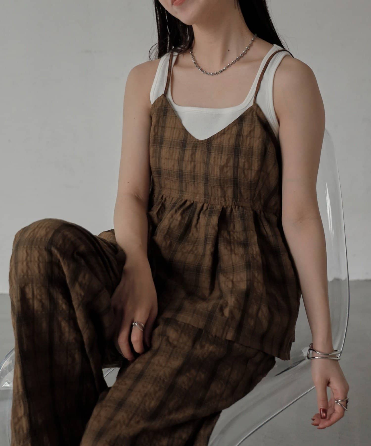 COLONY 2139(コロニー トゥーワンスリーナイン) 【セットアップ対応】TCチェックキャミブラウス