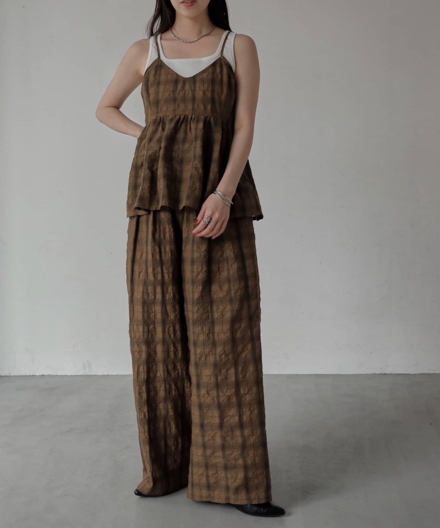 COLONY 2139(コロニー トゥーワンスリーナイン) 【セットアップ対応】TCチェックキャミブラウス