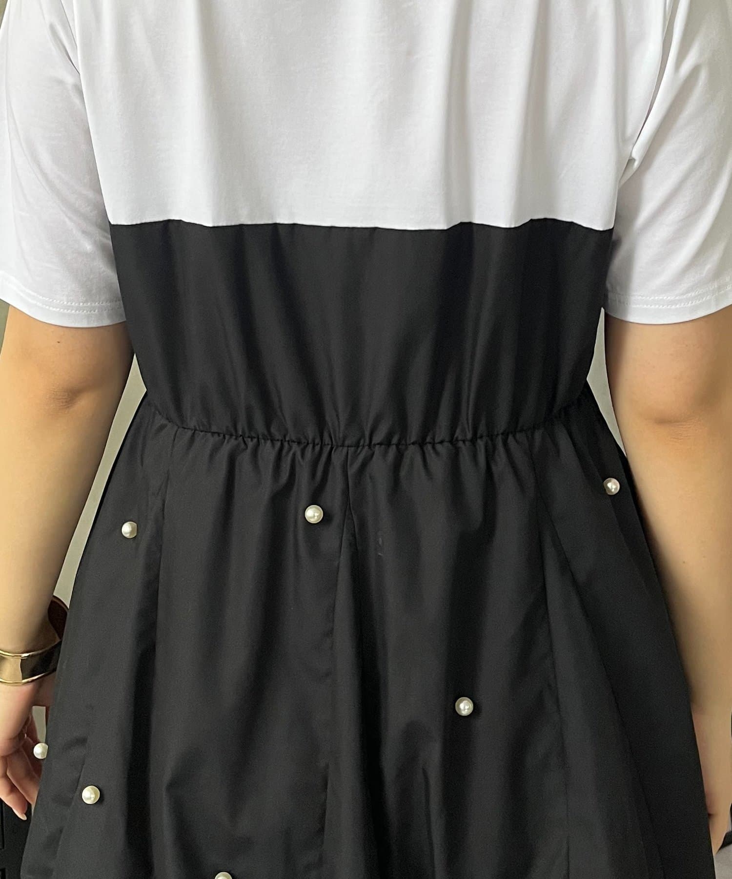 prose verse(プロズヴェール) 裾バルーンパールビスチェドッキングTシャツ