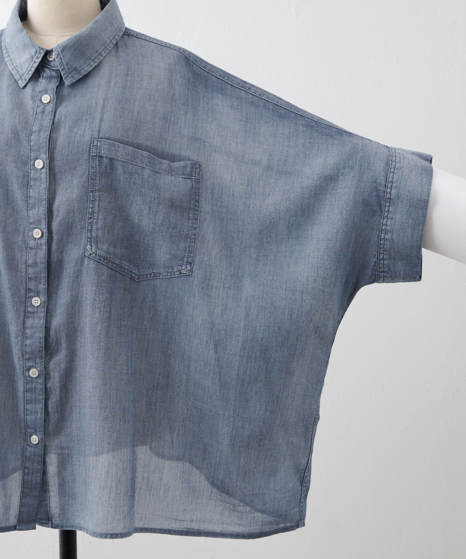 BEARDSLEY(ビアズリー) 《4/1(水)20：00予約開始》シフォンデニムポンチョシャツ