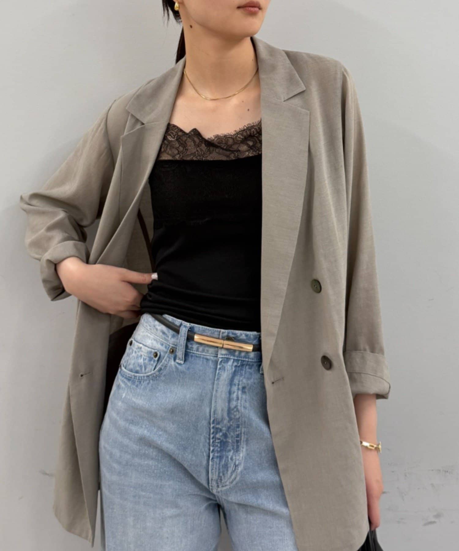 LOUNGEDRESS(ラウンジドレス) 【earthy_/アーシー】カップ付きレースキャミソール