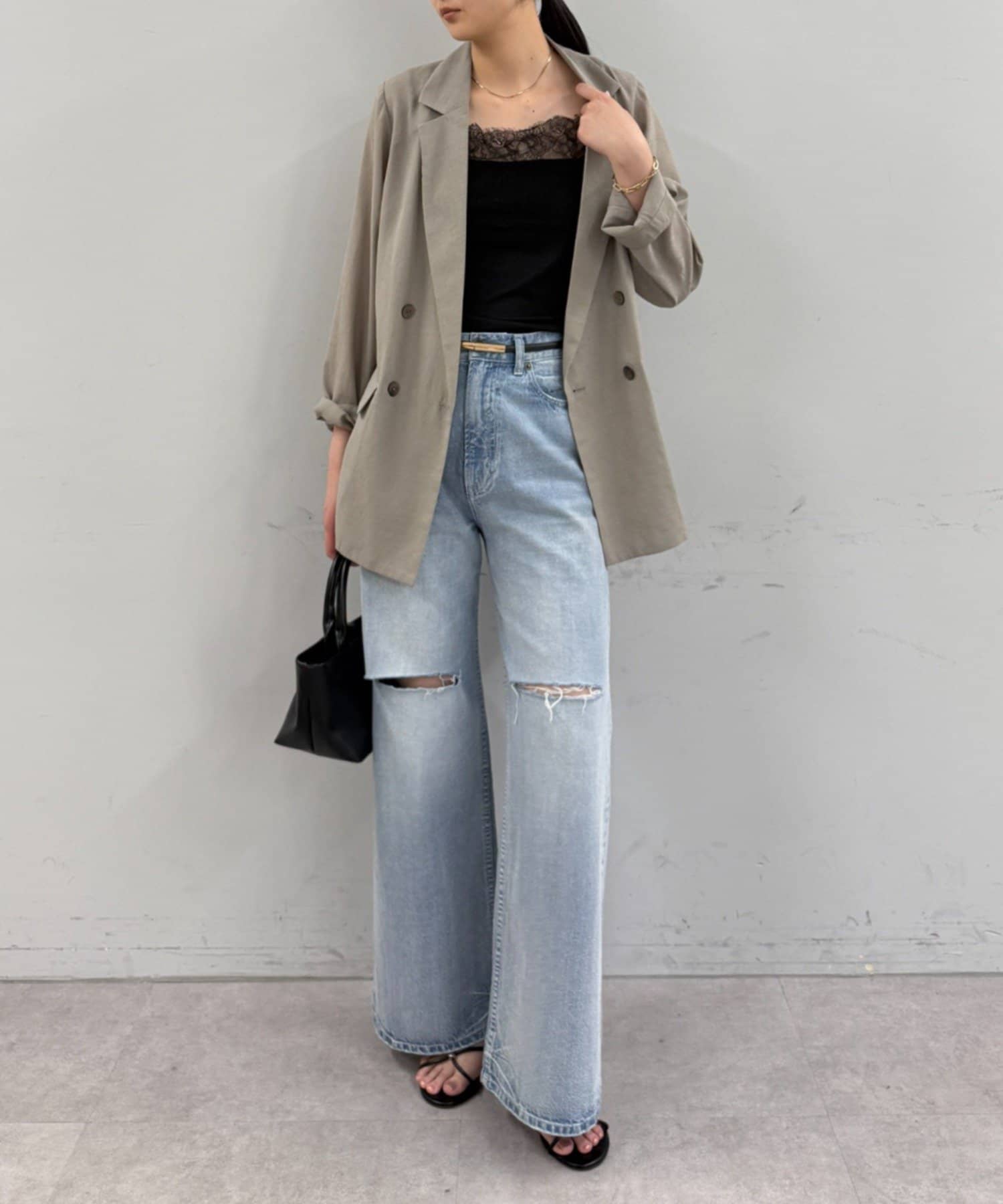 LOUNGEDRESS(ラウンジドレス) 【earthy_/アーシー】カップ付きレースキャミソール