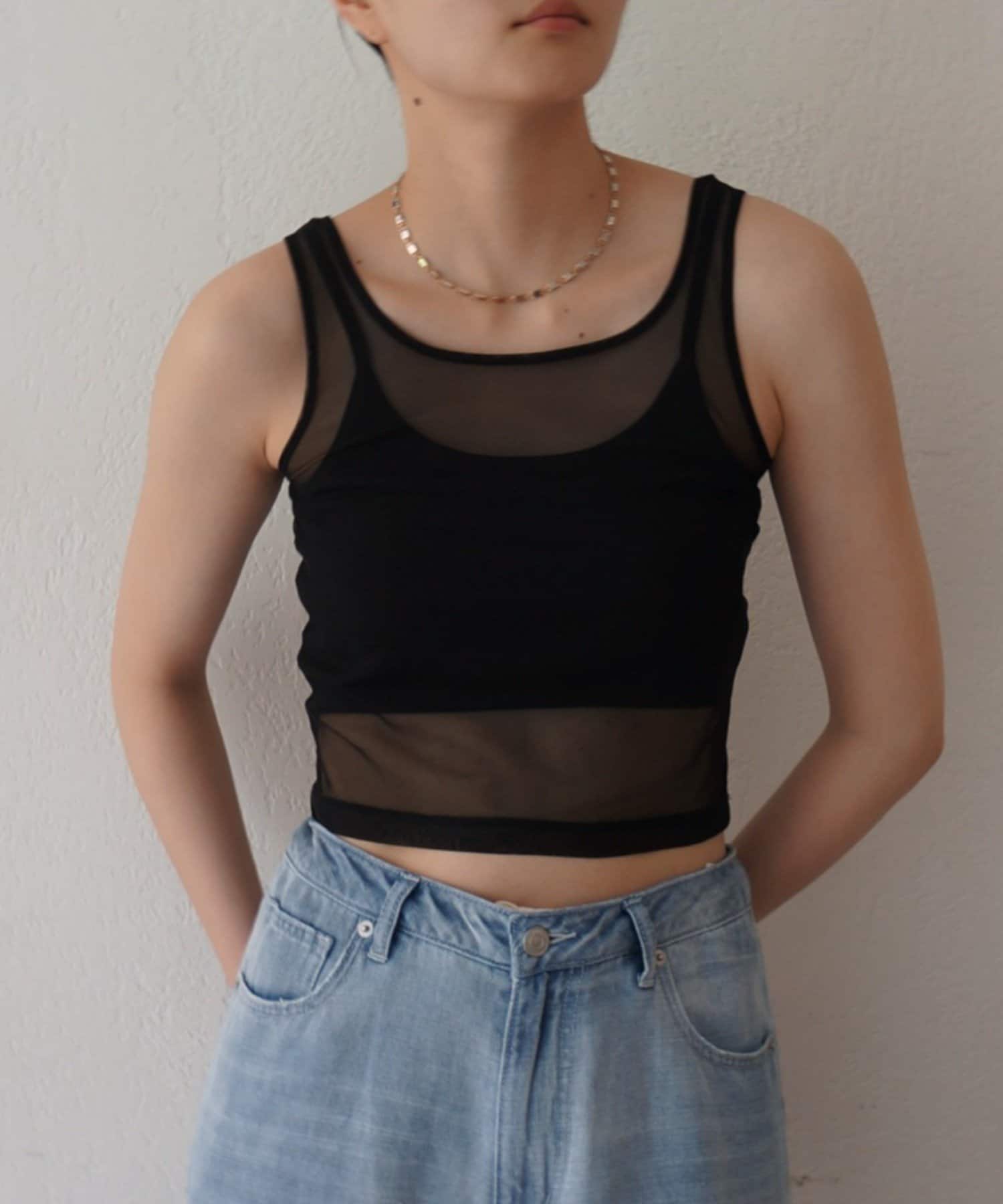 LOUNGEDRESS(ラウンジドレス) 【earthy_/アーシー】カップ付きチュールタンク