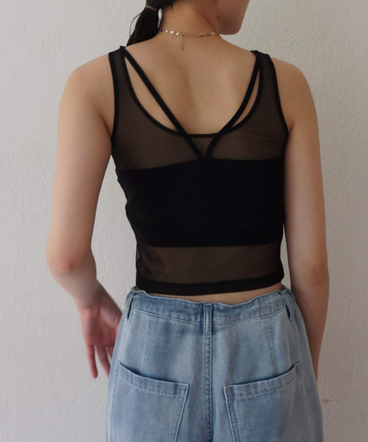 LOUNGEDRESS(ラウンジドレス) 【earthy_/アーシー】カップ付きチュールタンク