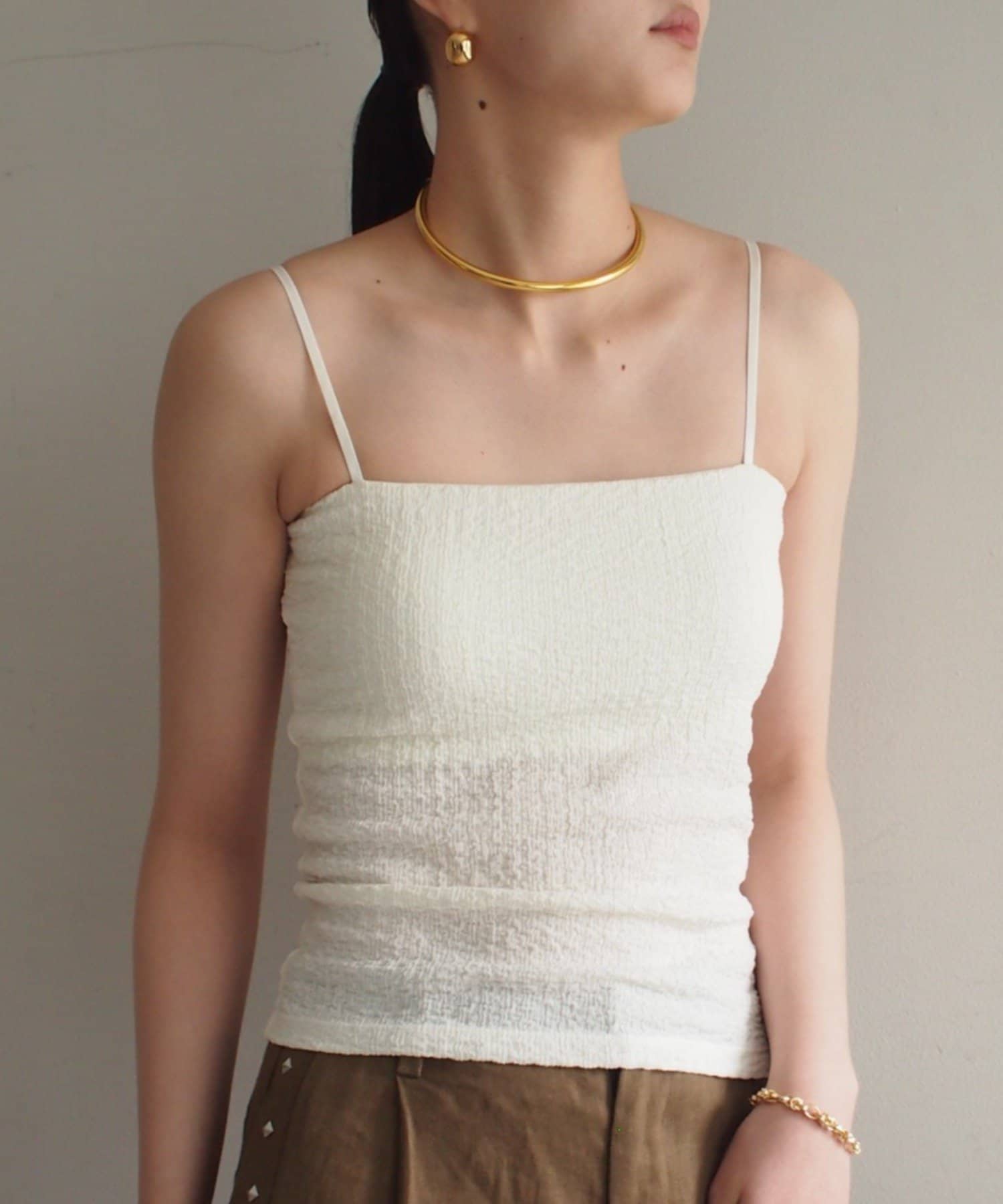 LOUNGEDRESS(ラウンジドレス) 【earthy_/アーシー】カップ付きジャガードキャミ