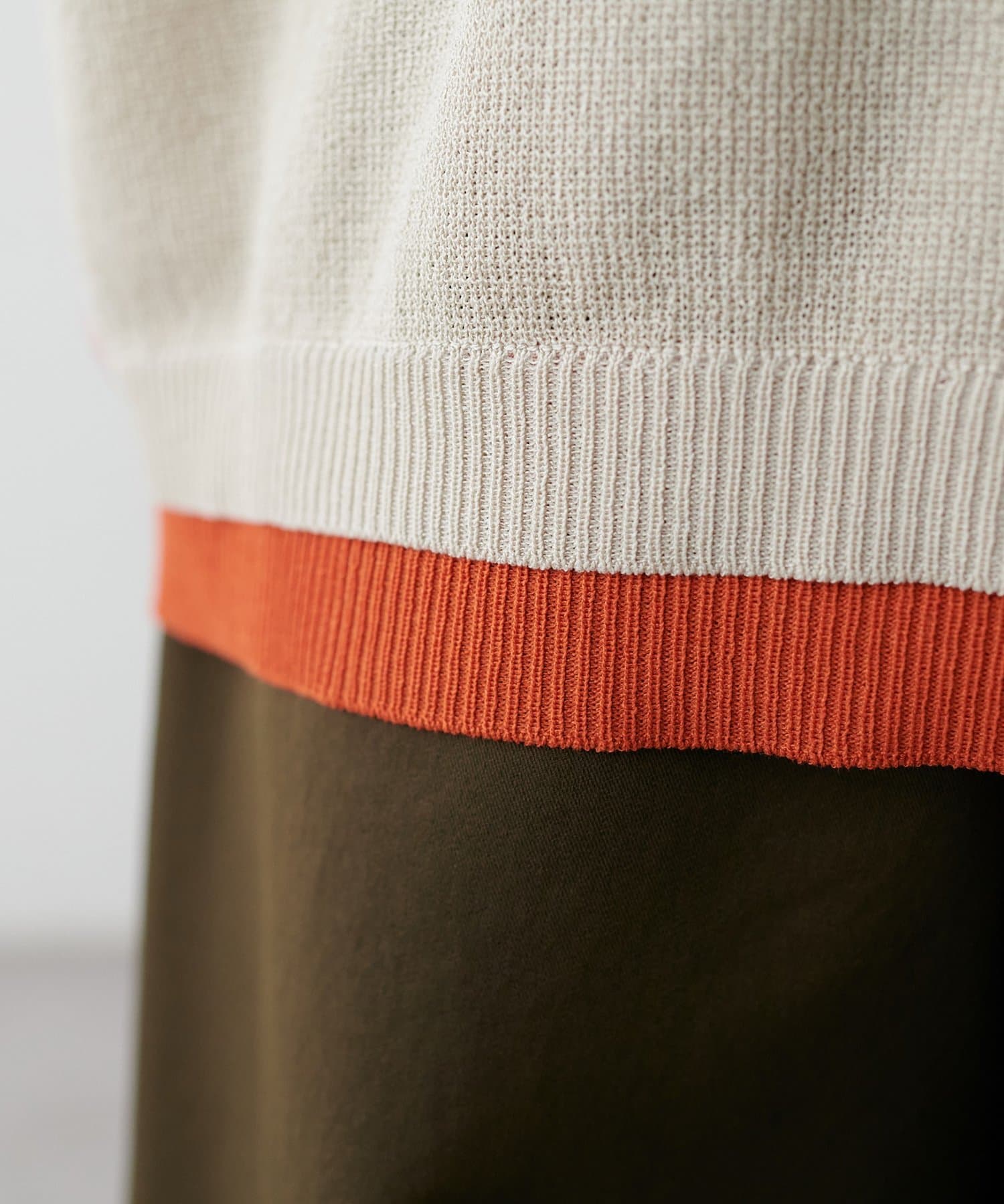 DISCOAT(ディスコート) 【Enlude】レイヤードライク半袖ニットポロ《ユニセックス》