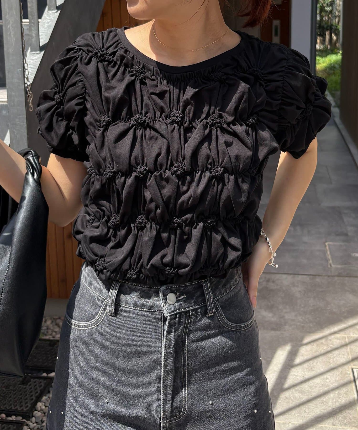 CAPRICIEUX LE'MAGE(カプリシュレマージュ) 【新色イエロー・チャコールグレー】シャーリングホイップＴ