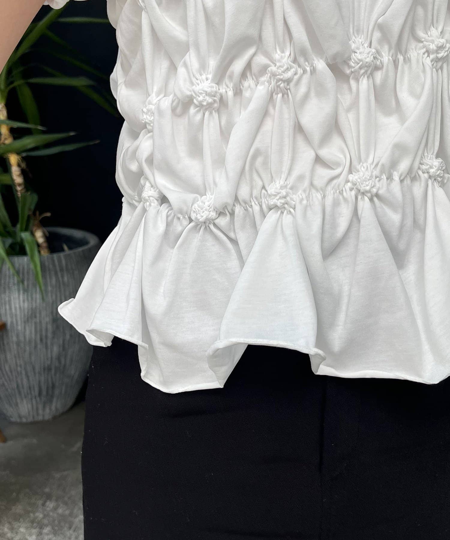 CAPRICIEUX LE'MAGE(カプリシュレマージュ) 【新色イエロー・チャコールグレー】シャーリングホイップＴ