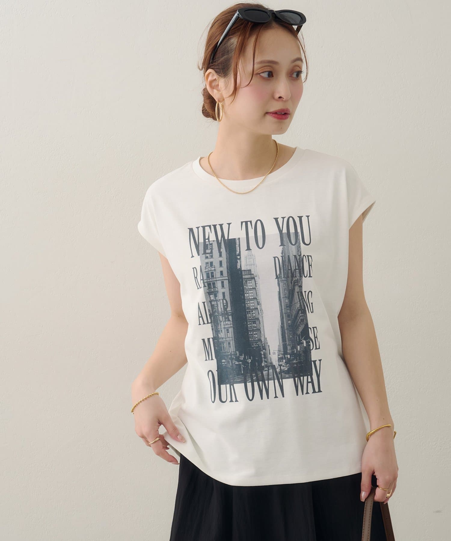 DISCOAT(ディスコート) 【Noka/汗染み防止】フォトプリントフレンチTシャツ