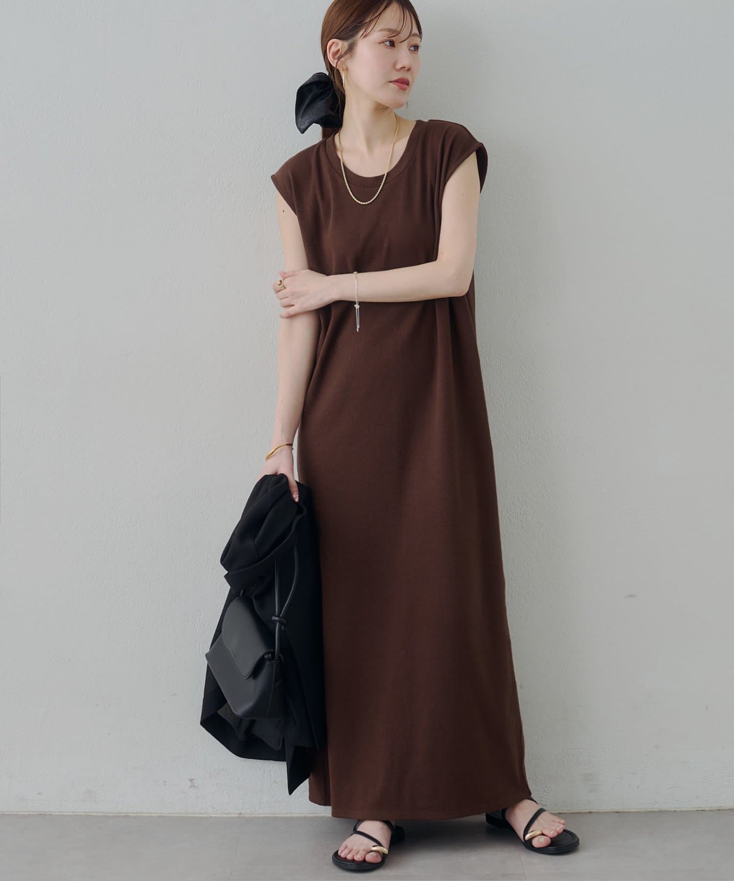 DISCOAT(ディスコート) 【Noka】Uネックリブワンピ