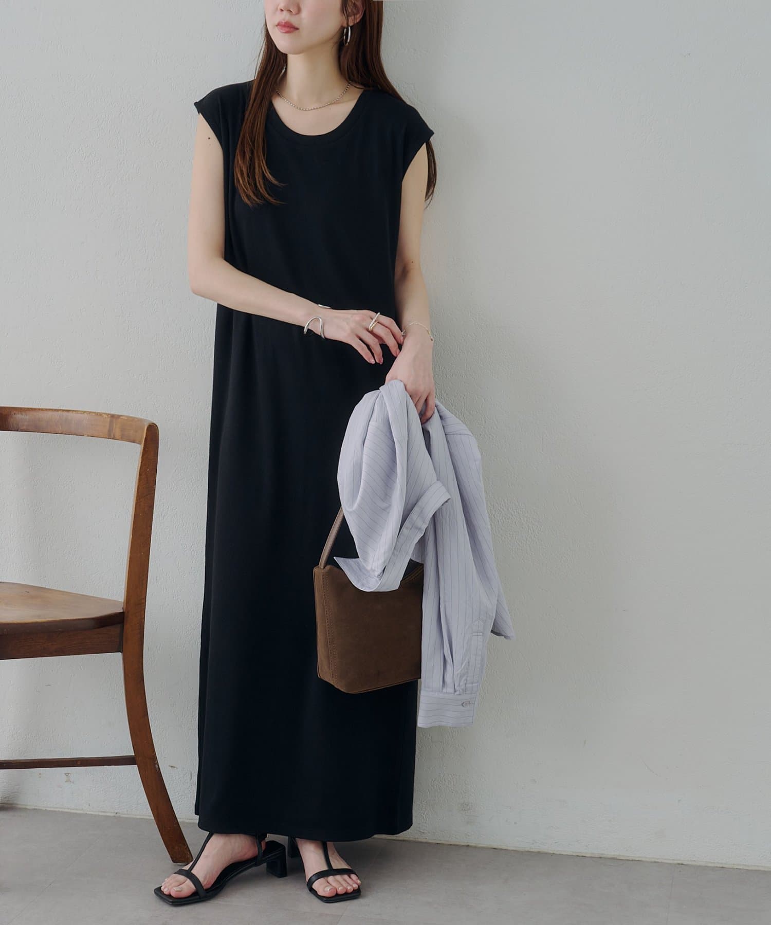 DISCOAT(ディスコート) 【Noka】Uネックリブワンピ