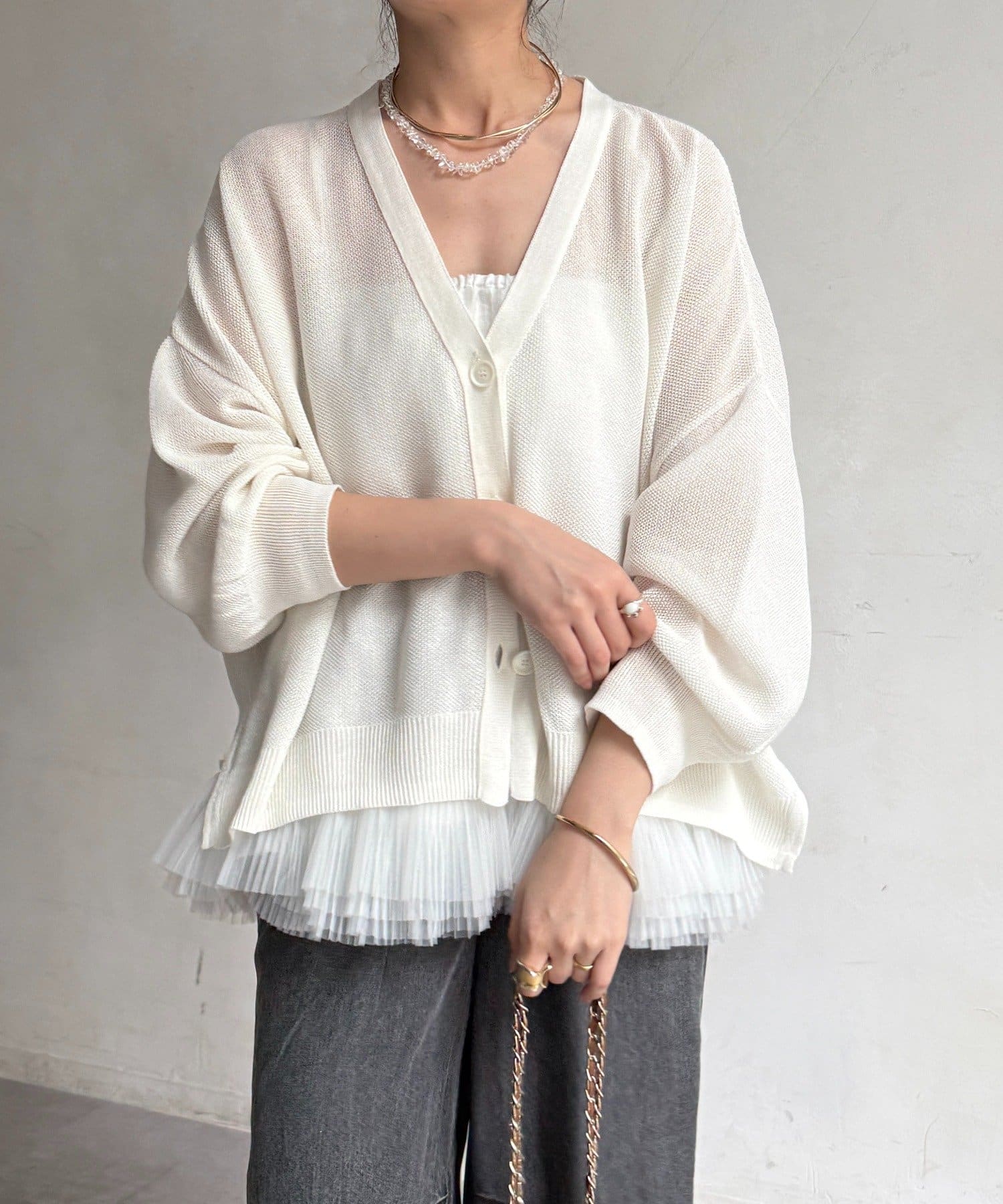 DOUDOU(ドゥドゥ) カノコ編みカーディガン